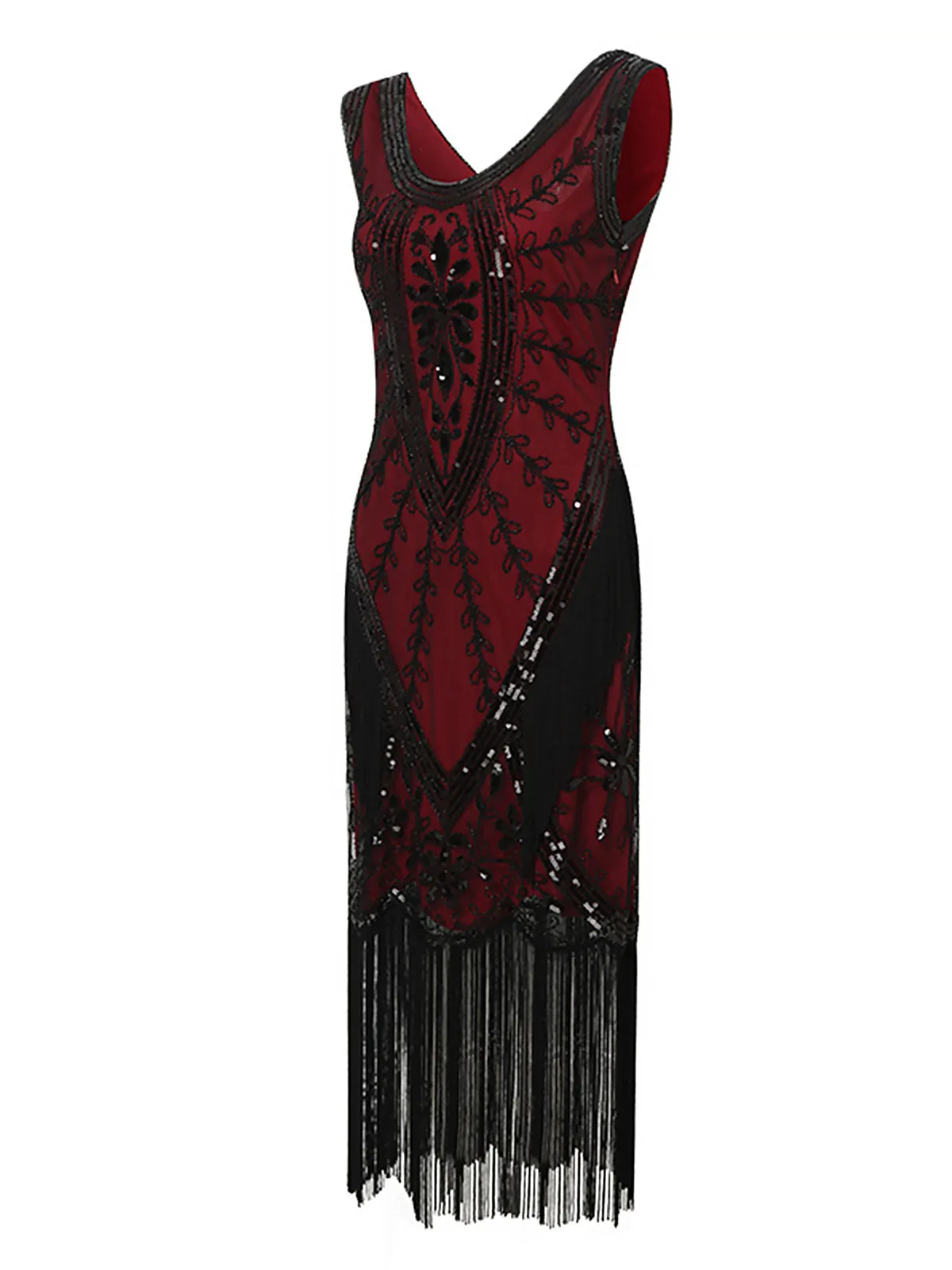 1920s Sequined Fringed Sleeveless Dress sold by Retro Stage product image thumbnail 3