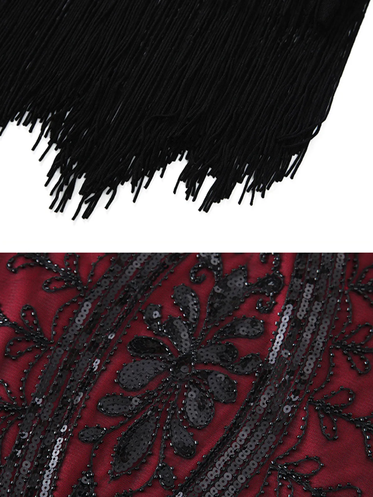 1920s Sequined Fringed Sleeveless Dress sold by Retro Stage product image thumbnail 4