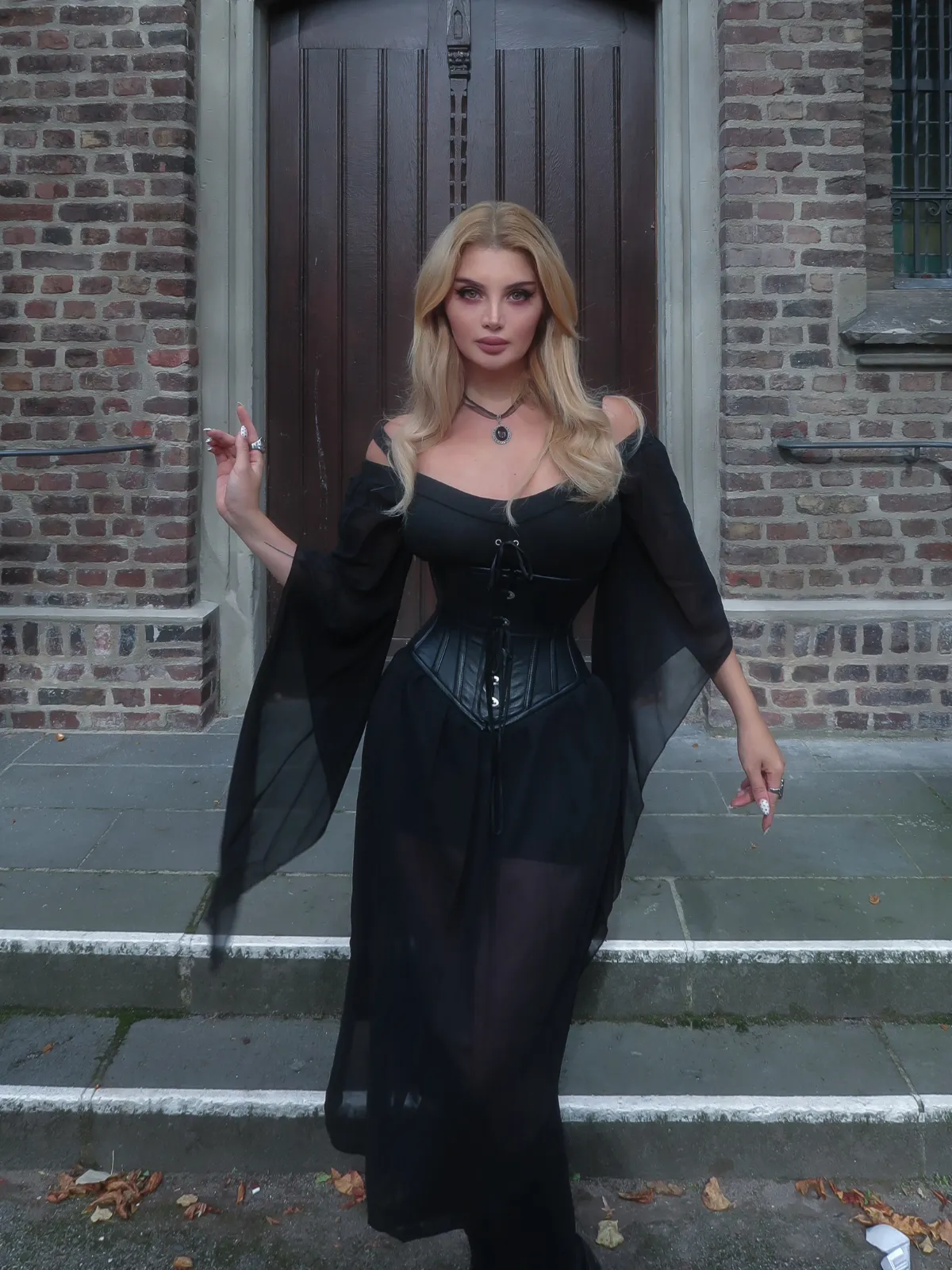 1950s Halloween Lace Patchwork Witch Dress sold by Retro Stage product image thumbnail 2