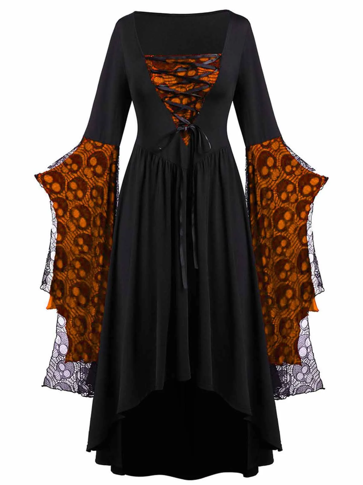 1950s Halloween Lace Patchwork Witch Dress sold by Retro Stage product image thumbnail 5