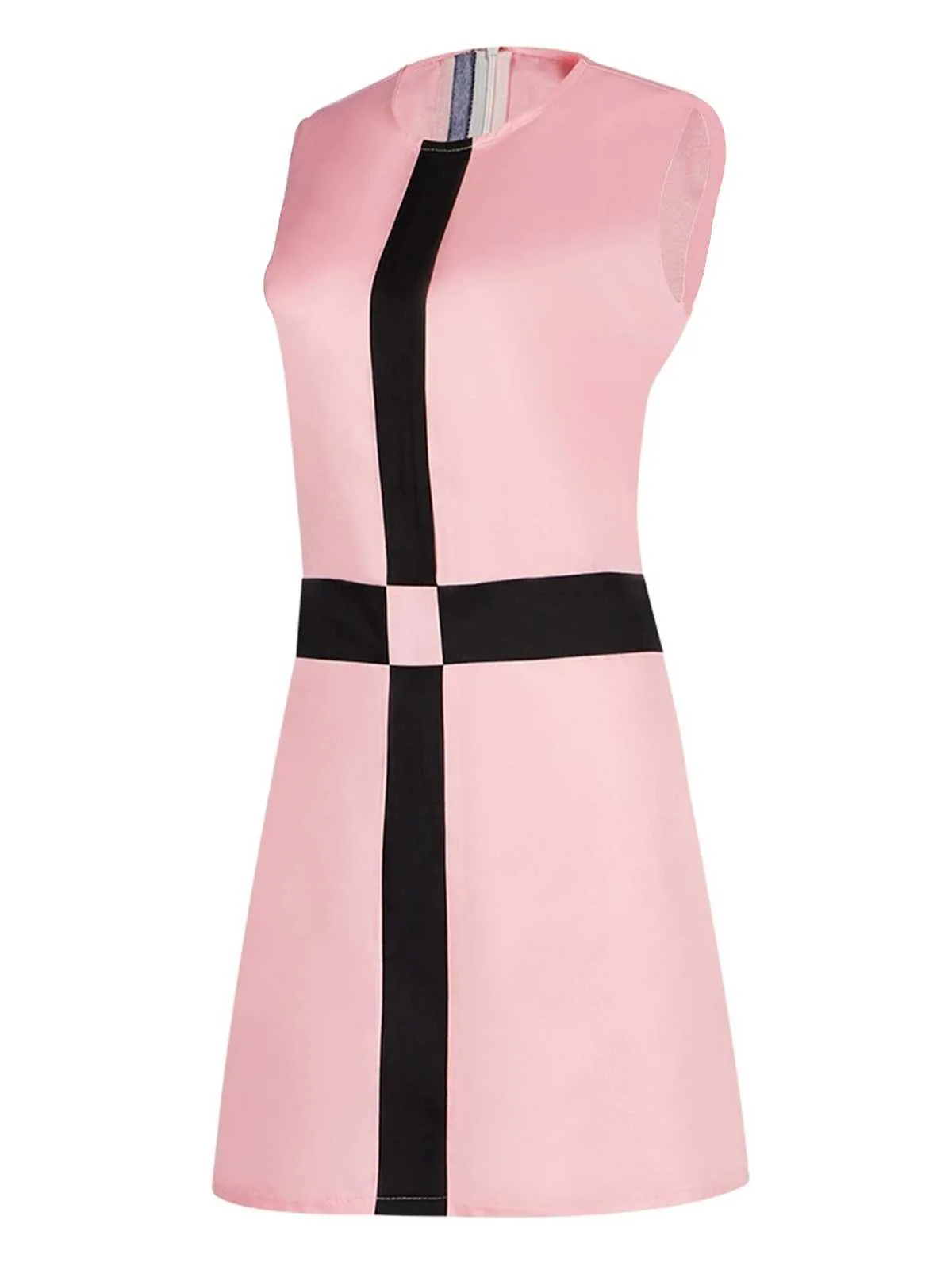 Pink 1960s The Queen’s Gambit Costume Sleeveless Dress sold by Retro Stage product image thumbnail 3