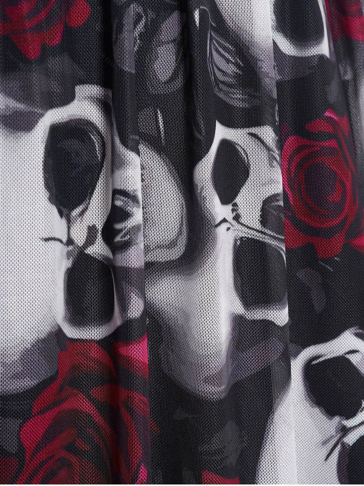 1950s Slip Halloween Skull Rose Dress sold by Retro Stage product image thumbnail 4