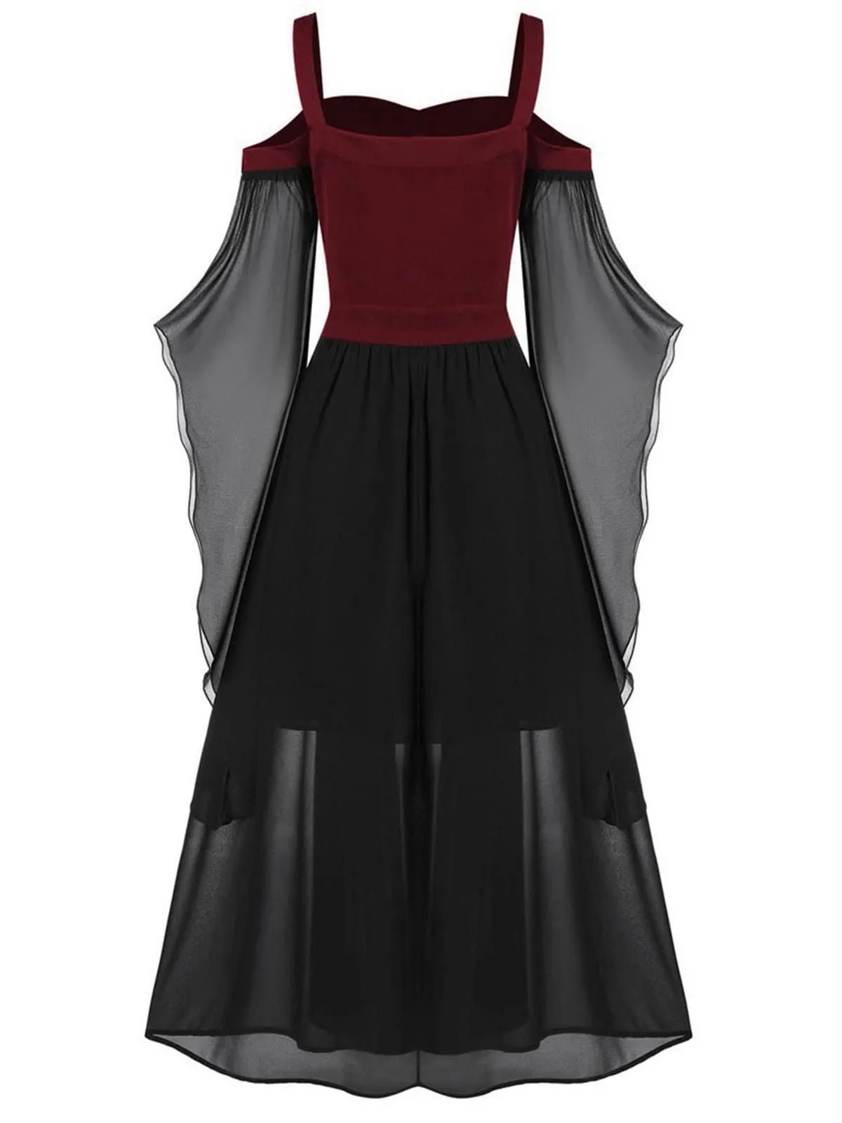 1950s Halloween Witch Transparent Sleeves Strap Dress sold by Retro Stage product image thumbnail 3