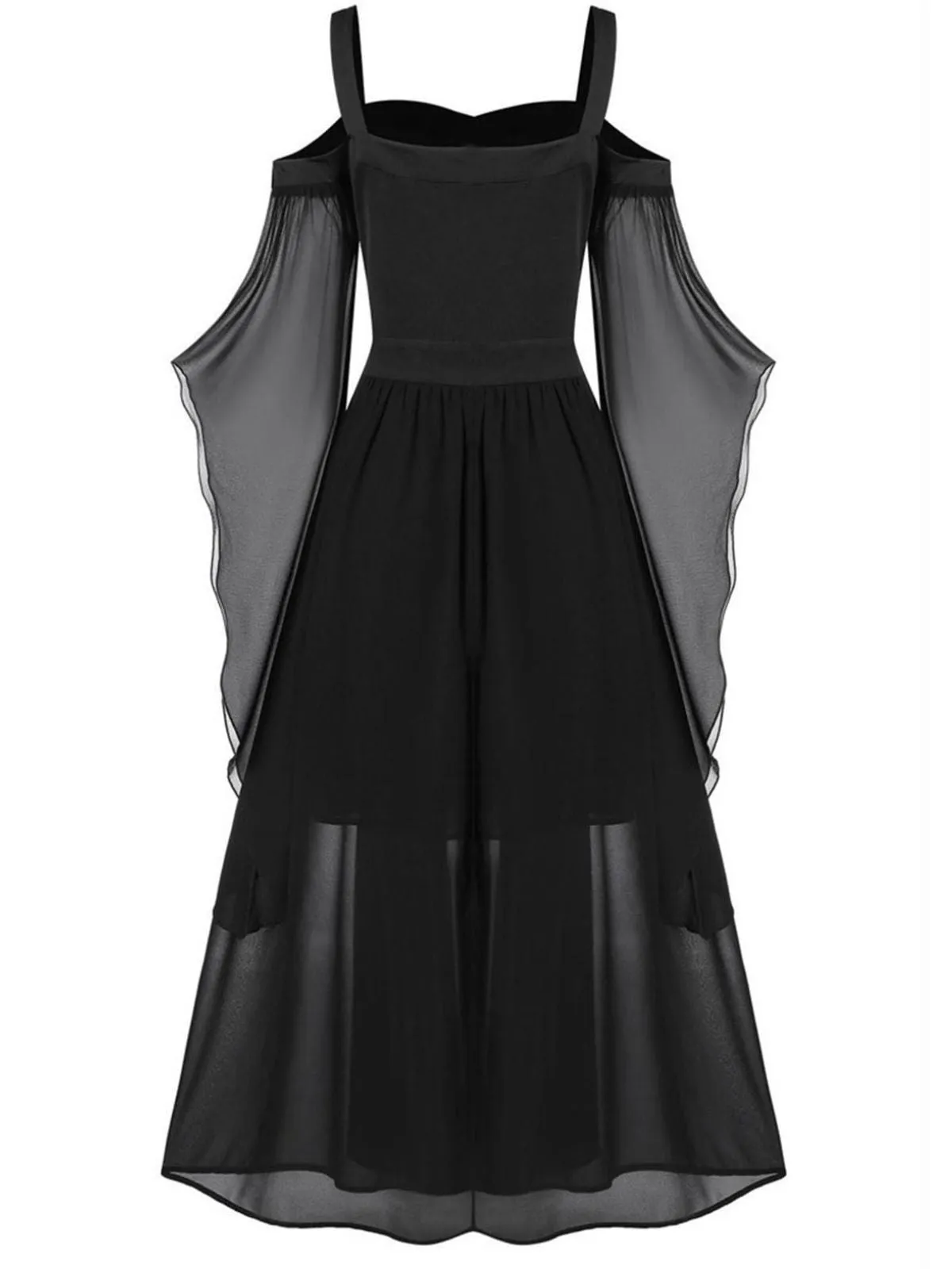 1950s Halloween Witch Transparent Sleeves Strap Dress sold by Retro Stage product image thumbnail 2
