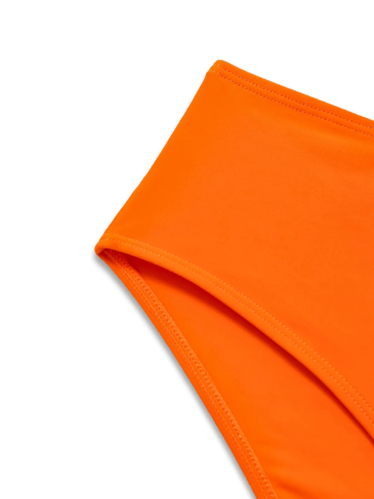 Orange 1970s Floral Drawstring Spaghetti Straps Tankini Set sold by Retro Stage product image thumbnail 5