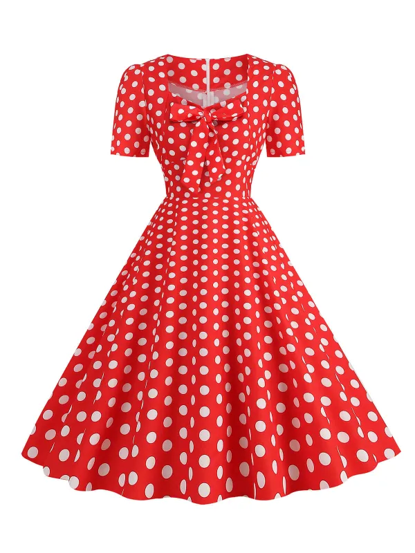 1950s Vintage Sweetheart Bow Swing Dress made by Retro Stage