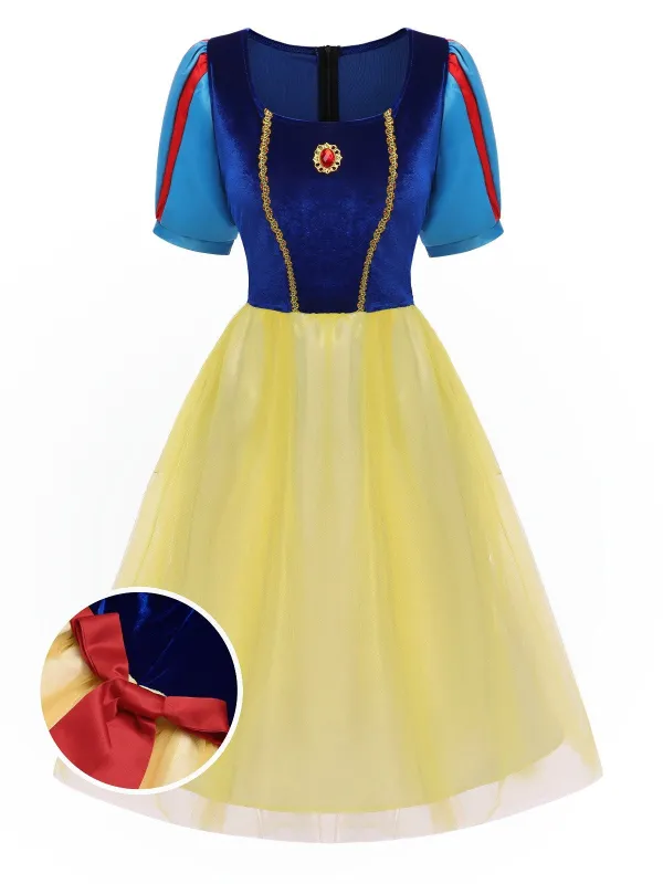 Blue 1940s Snow White Style Mesh Dress made by Retro Stage