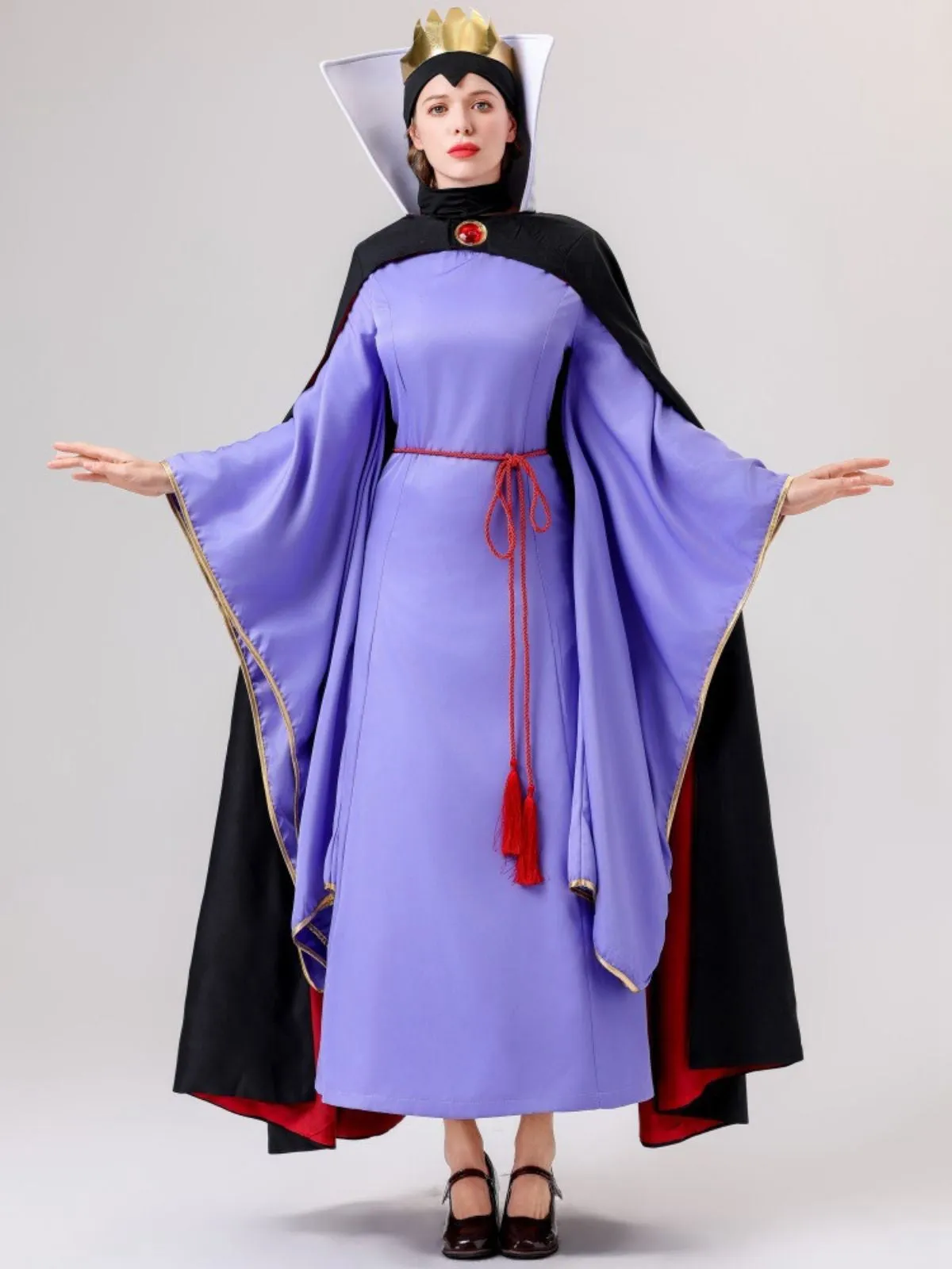 2PCS Purple 1940s Evil Queen Dress & Long Cloak sold by Retro Stage product image thumbnail 3