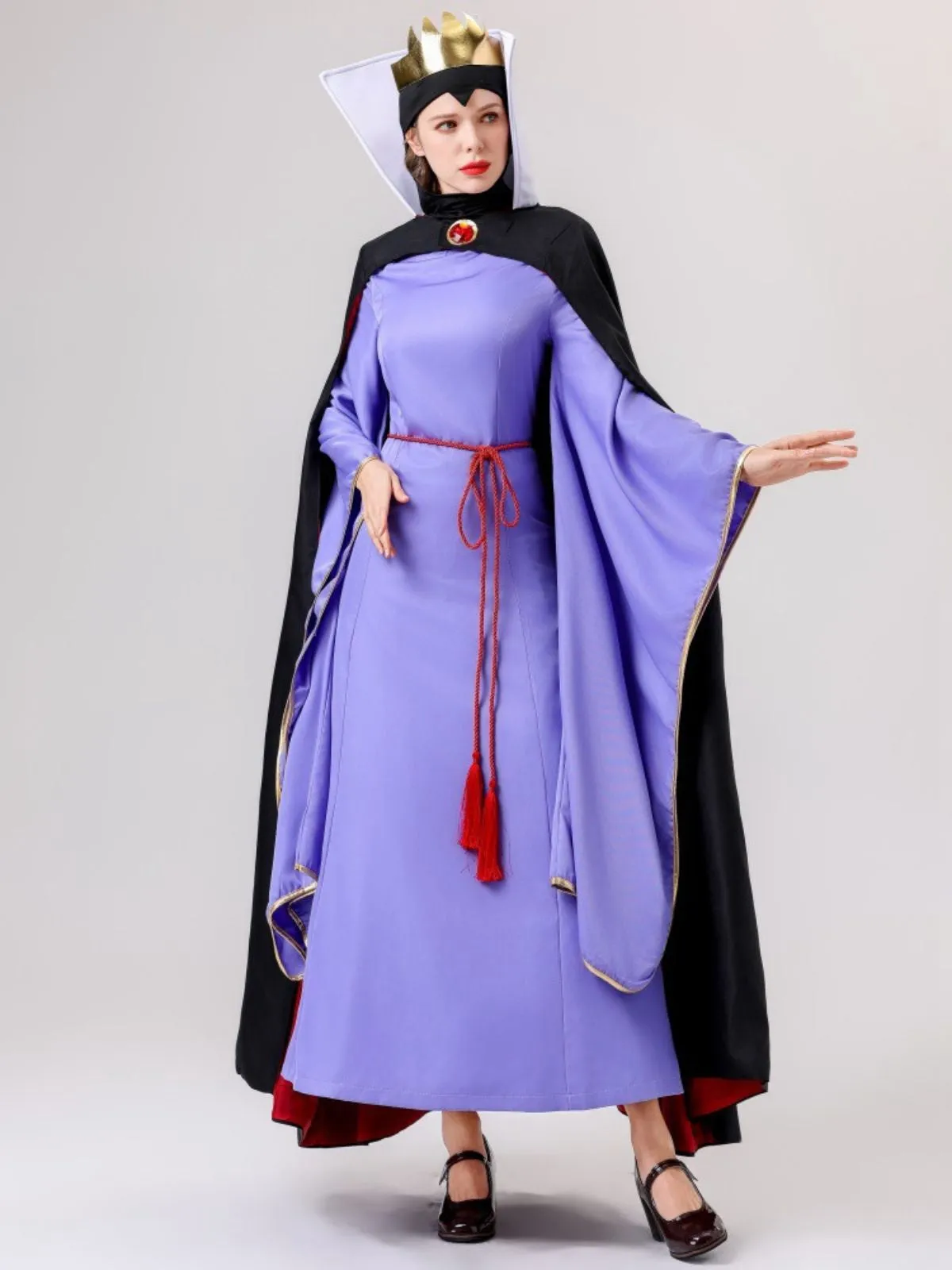 2PCS Purple 1940s Evil Queen Dress & Long Cloak sold by Retro Stage product image thumbnail 4