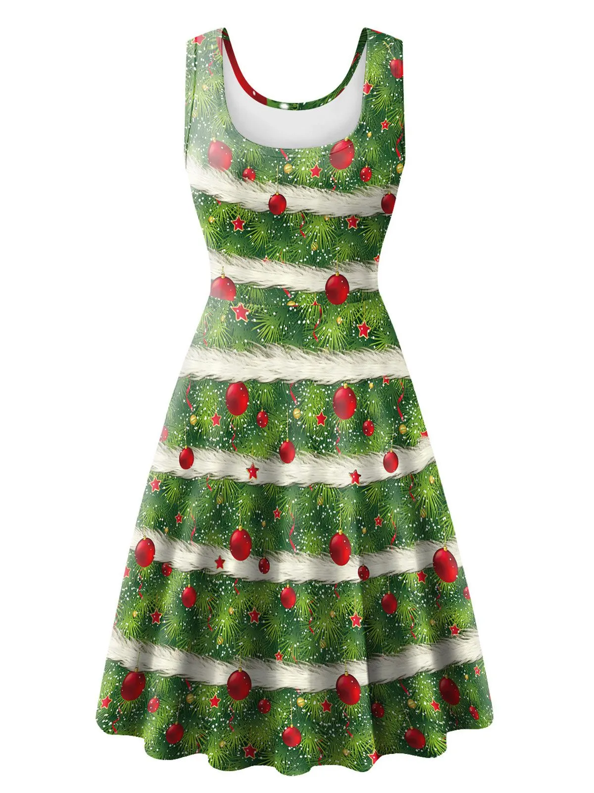 1950s Christmas Print Knitted Sleeveless Dress sold by Retro Stage product image thumbnail 5