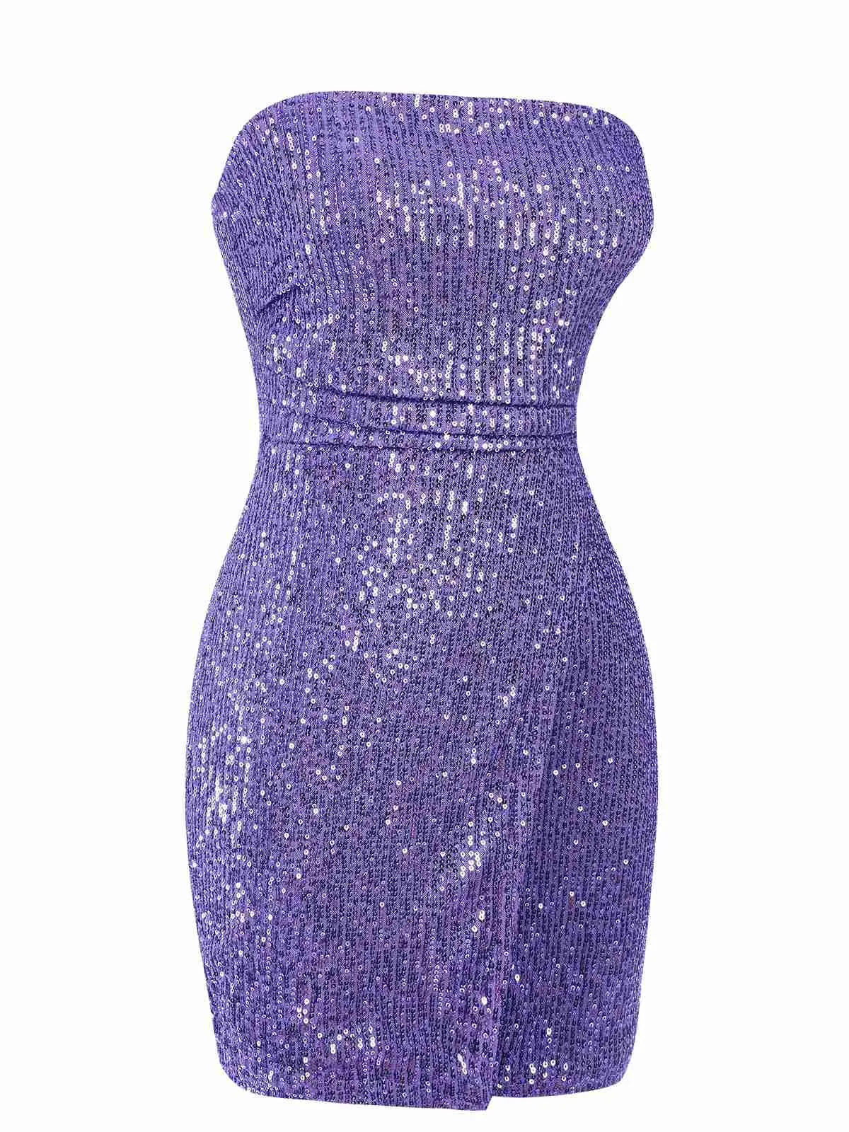 Purple 1970s Solid Sequined Skinny Dress sold by Retro Stage product image thumbnail 3