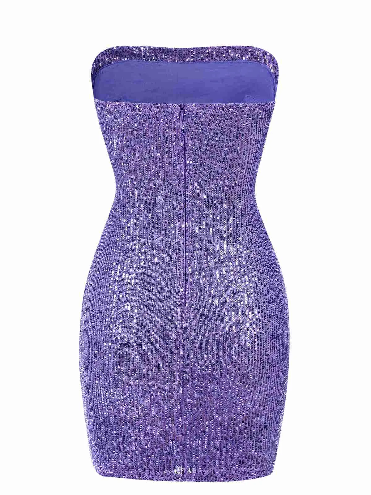 Purple 1970s Solid Sequined Skinny Dress sold by Retro Stage product image thumbnail 2