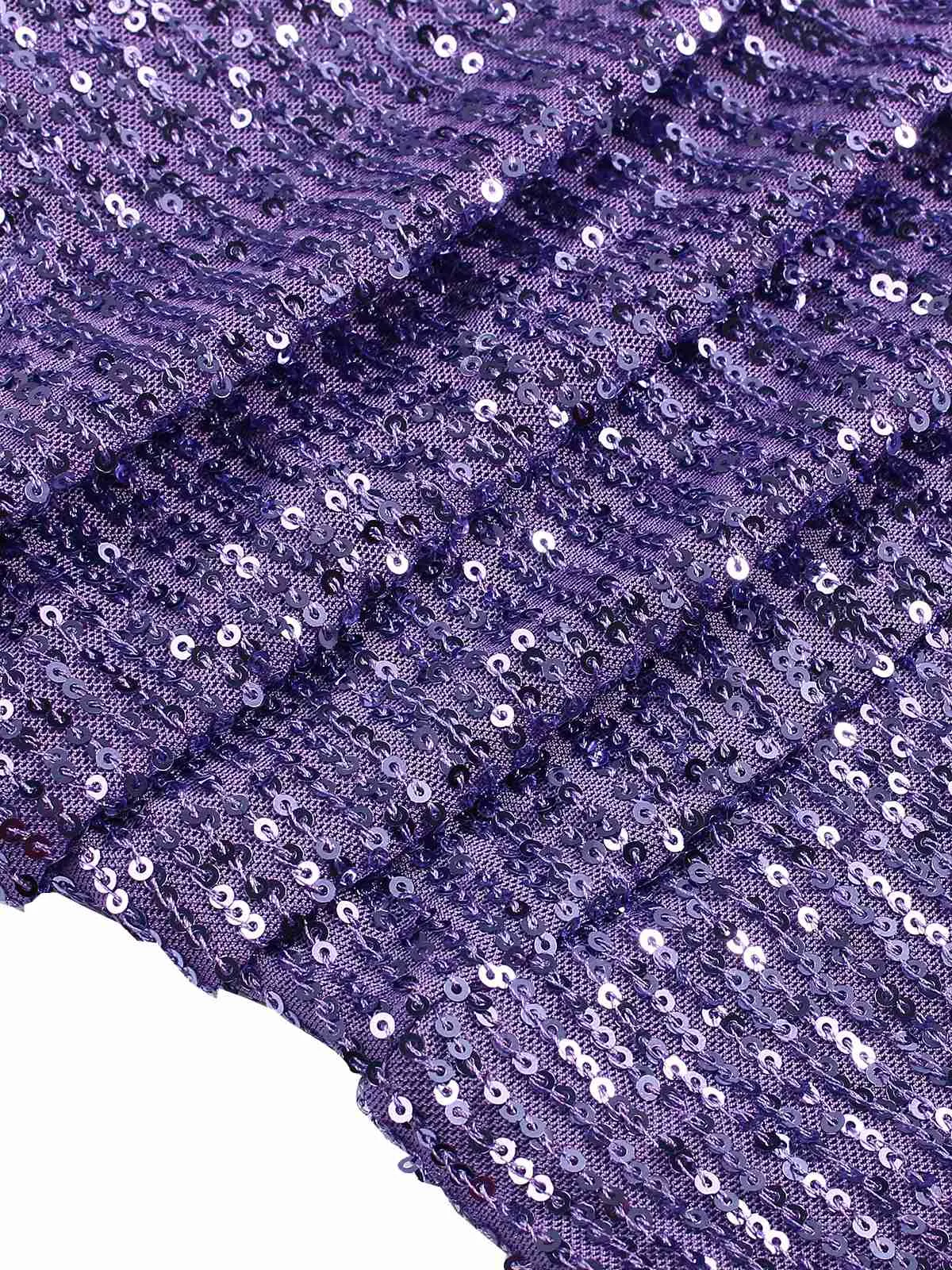 Purple 1970s Solid Sequined Skinny Dress sold by Retro Stage product image thumbnail 4