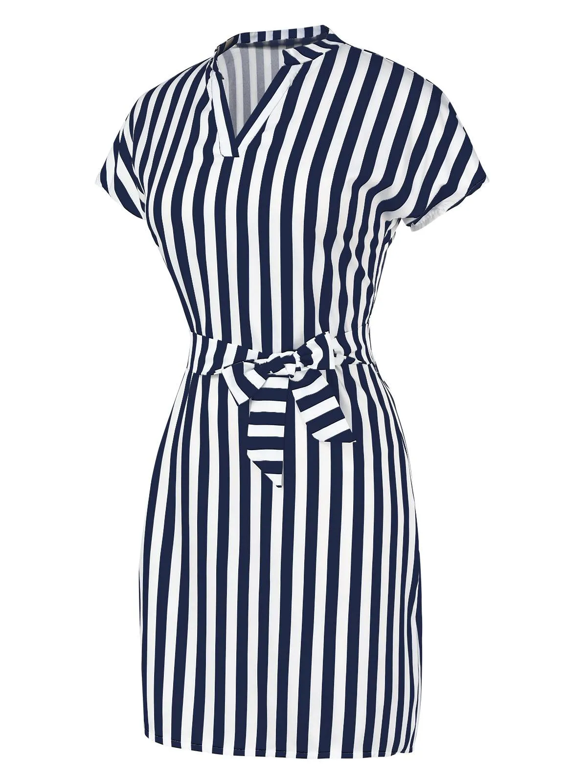 1960s Cap Sleeve Vertical Stripe Pencil Dress sold by Retro Stage product image thumbnail 3