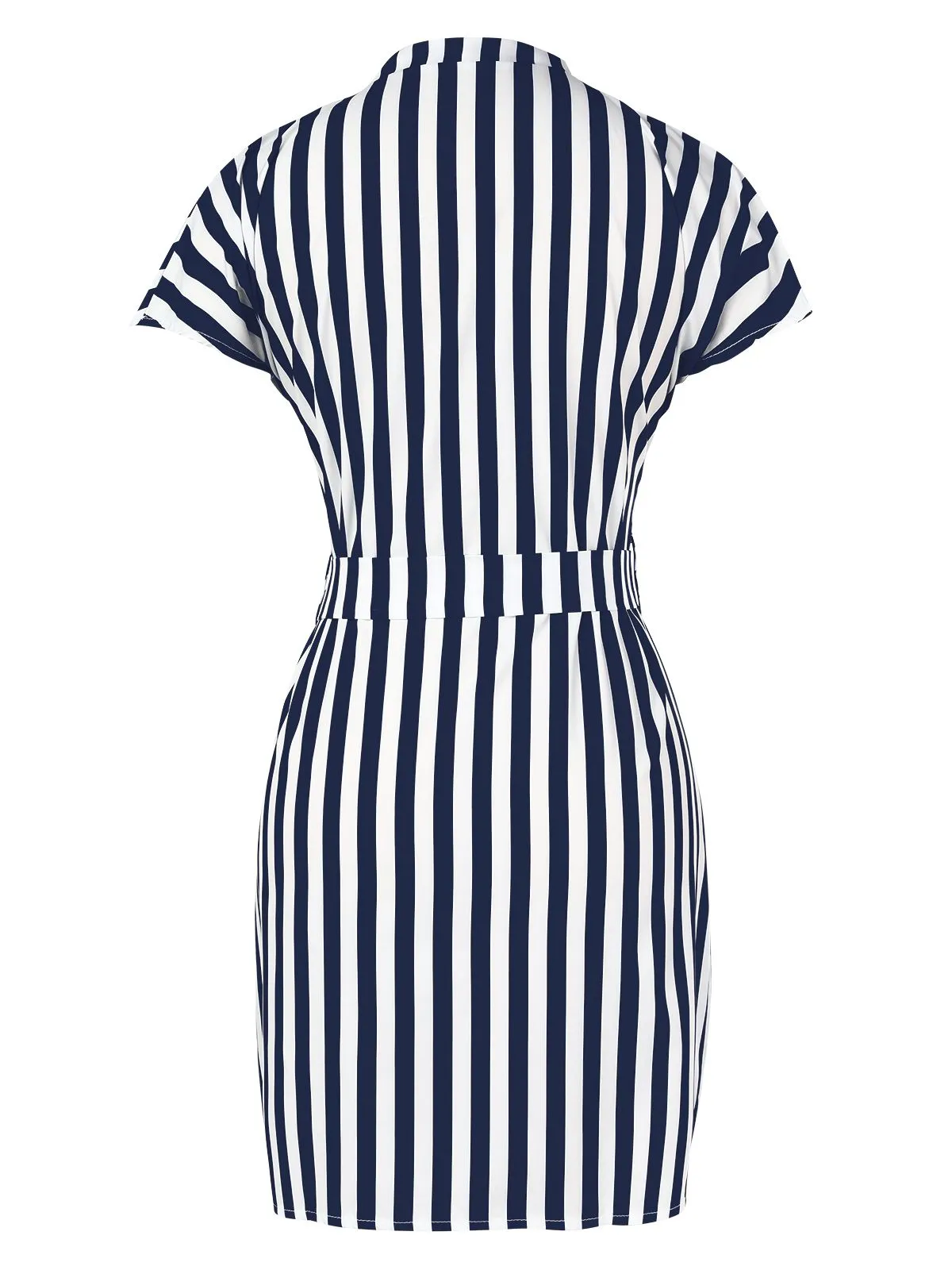 1960s Cap Sleeve Vertical Stripe Pencil Dress sold by Retro Stage product image thumbnail 2
