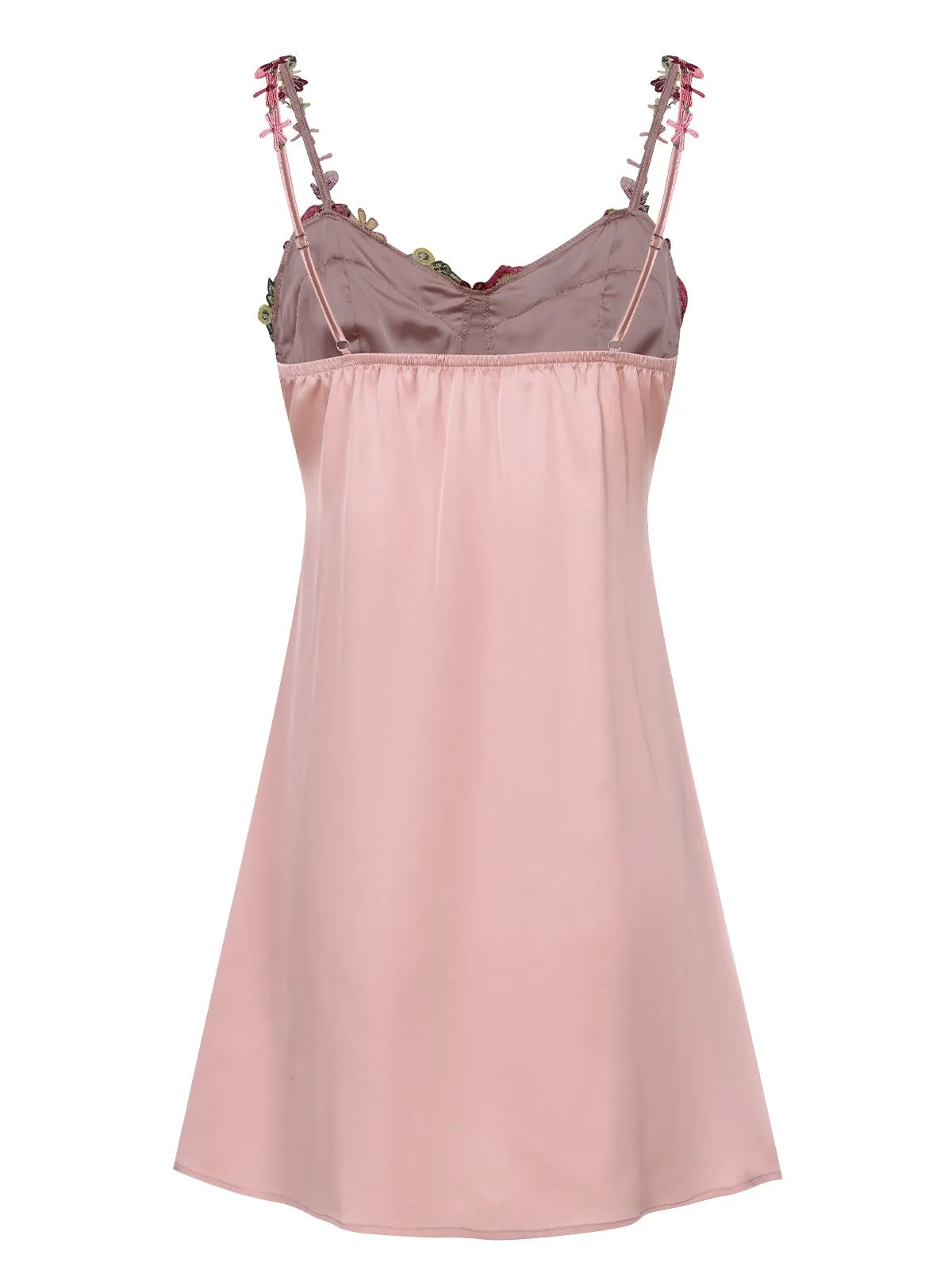 Pink 1950s Flower Embroidered Suspender Nightgown sold by Retro Stage product image thumbnail 3