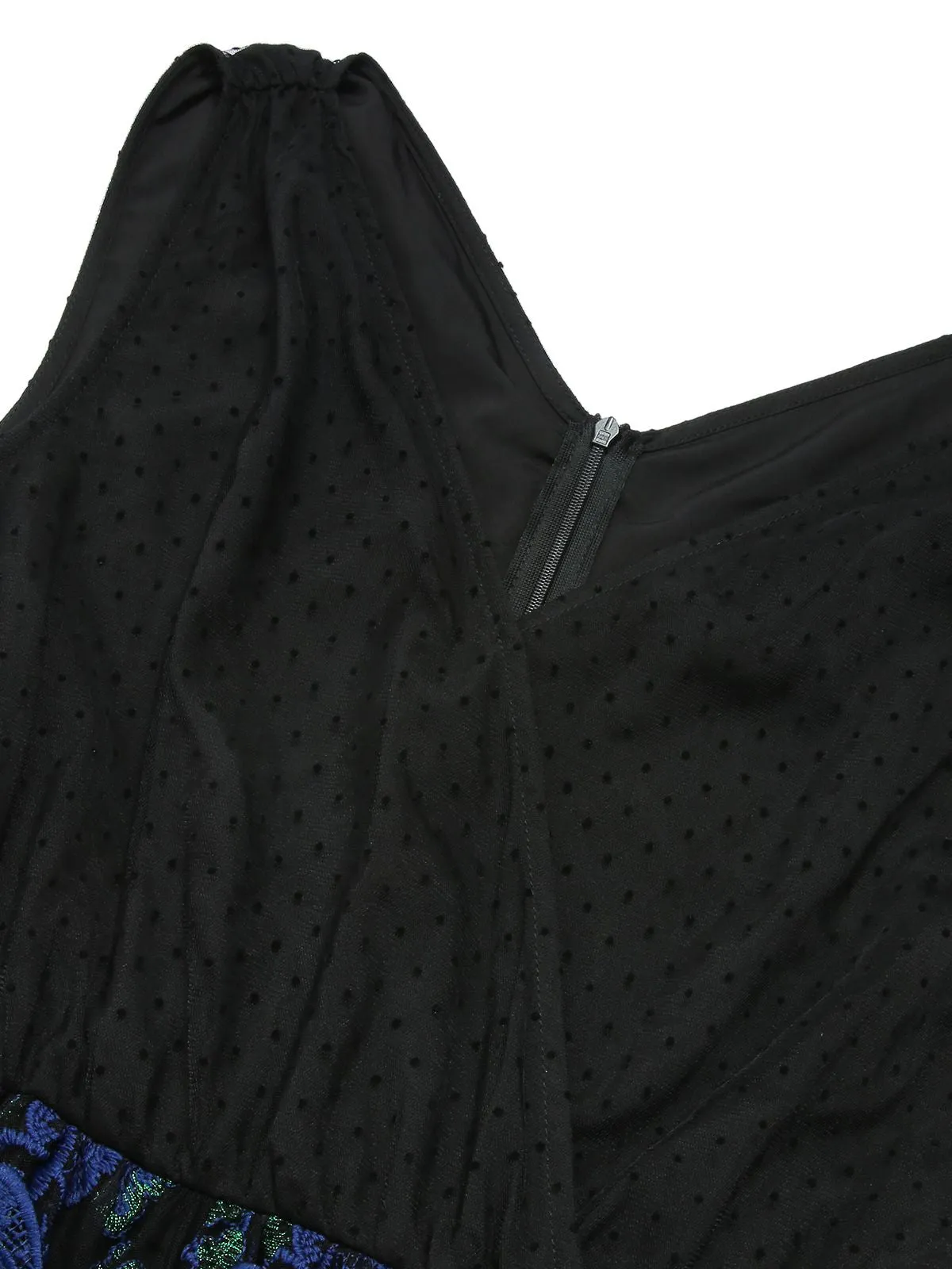Black 1950s V-Neck 3D Butterfly Mesh Dress sold by Retro Stage product image thumbnail 5