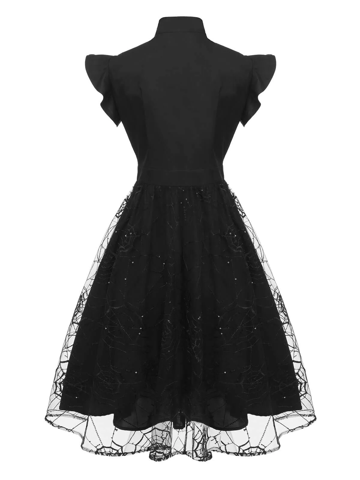 Black 1950s Sequined Spider Mesh Dress sold by Retro Stage product image thumbnail 4