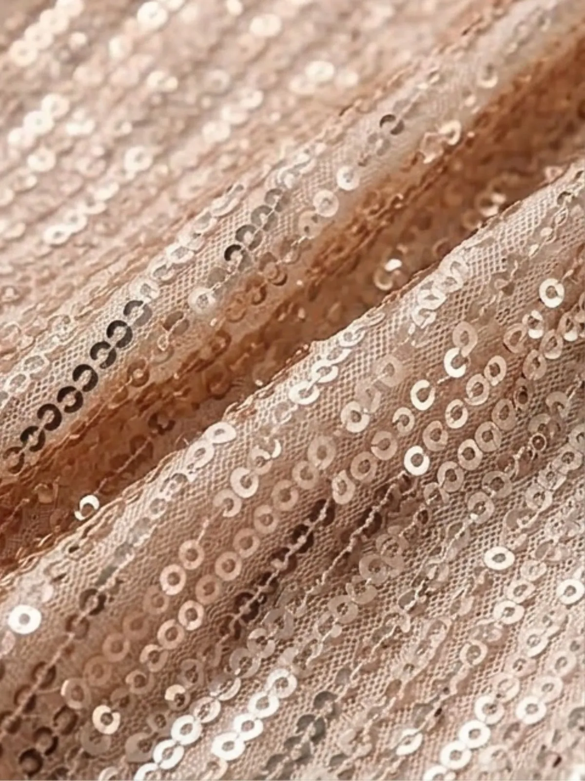 Champagne 1980s Sequin Long Sleeve Tie Waist Romper sold by Retro Stage product image thumbnail 5
