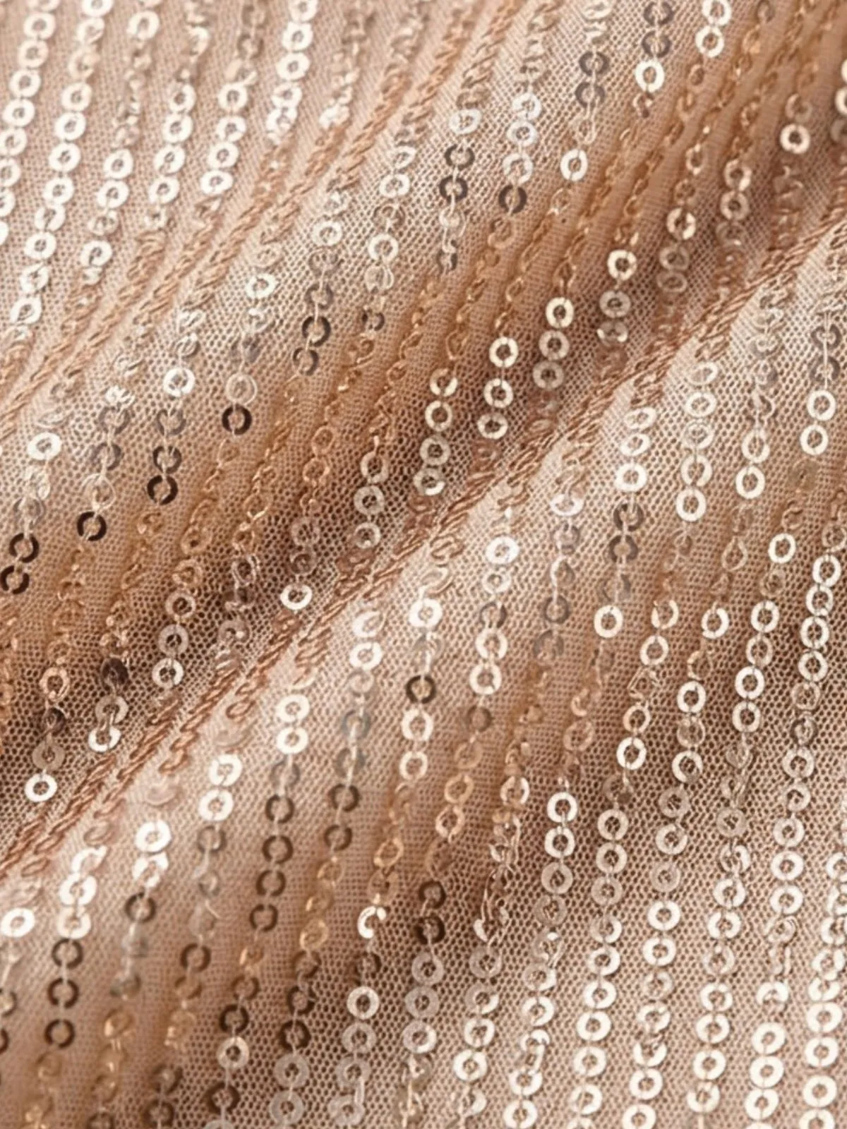 Champagne 1980s Sequin Long Sleeve Tie Waist Romper sold by Retro Stage product image thumbnail 4