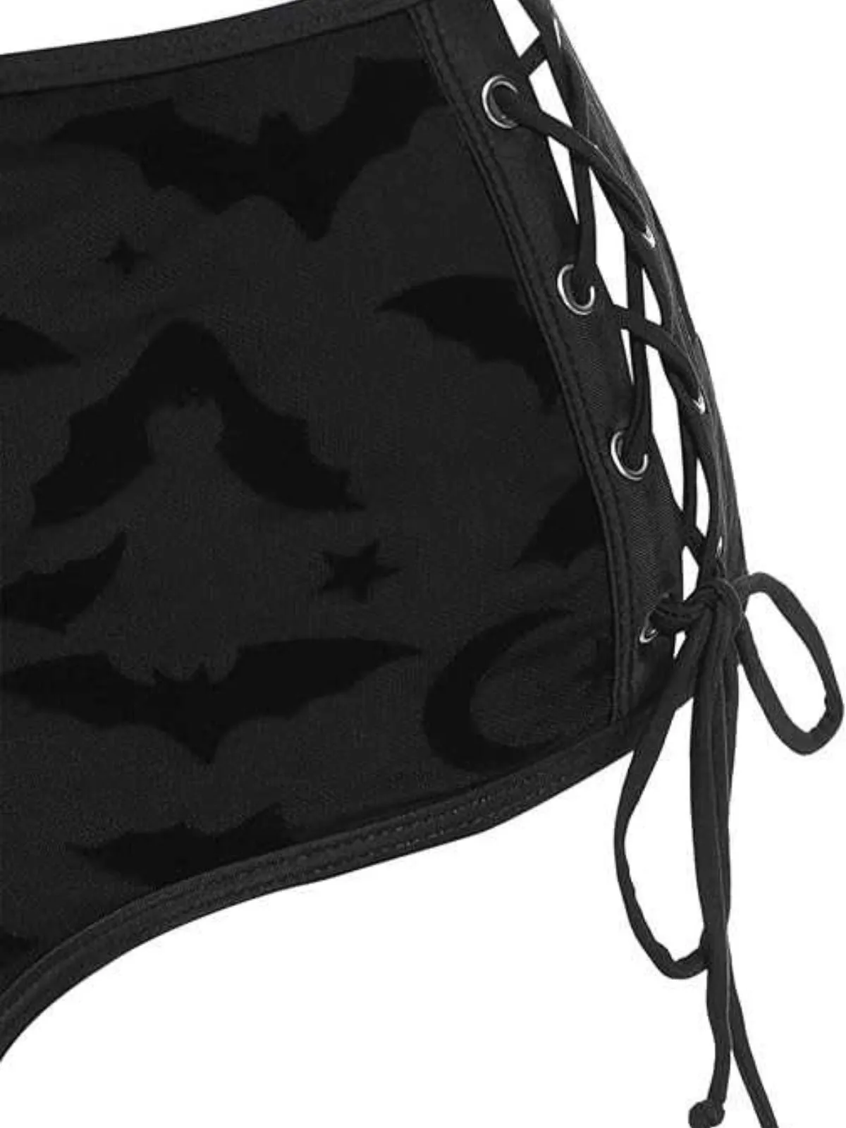 Black 1980s Strap Bat Mesh Gothic Bikini Set sold by Retro Stage product image thumbnail 5