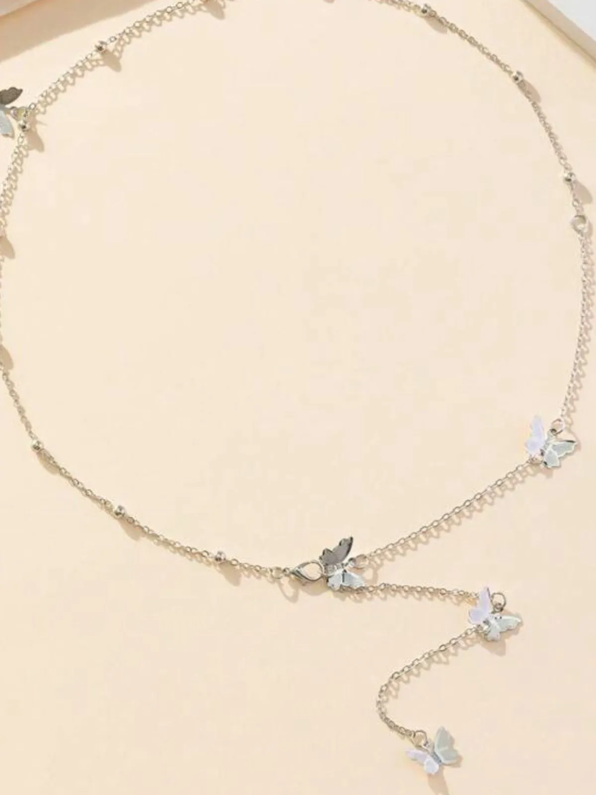 Silver Butterfly Dainty Back Drop Necklace sold by Retro Stage