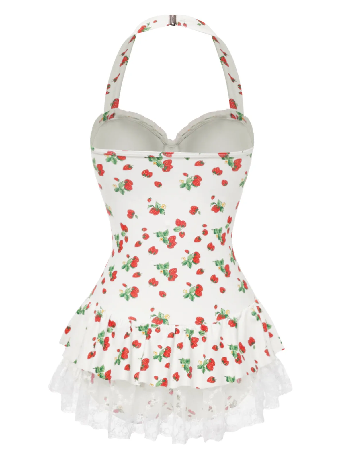 1950s Halter Strawberry Lace Bow Swimdress sold by Retro Stage product image thumbnail 5