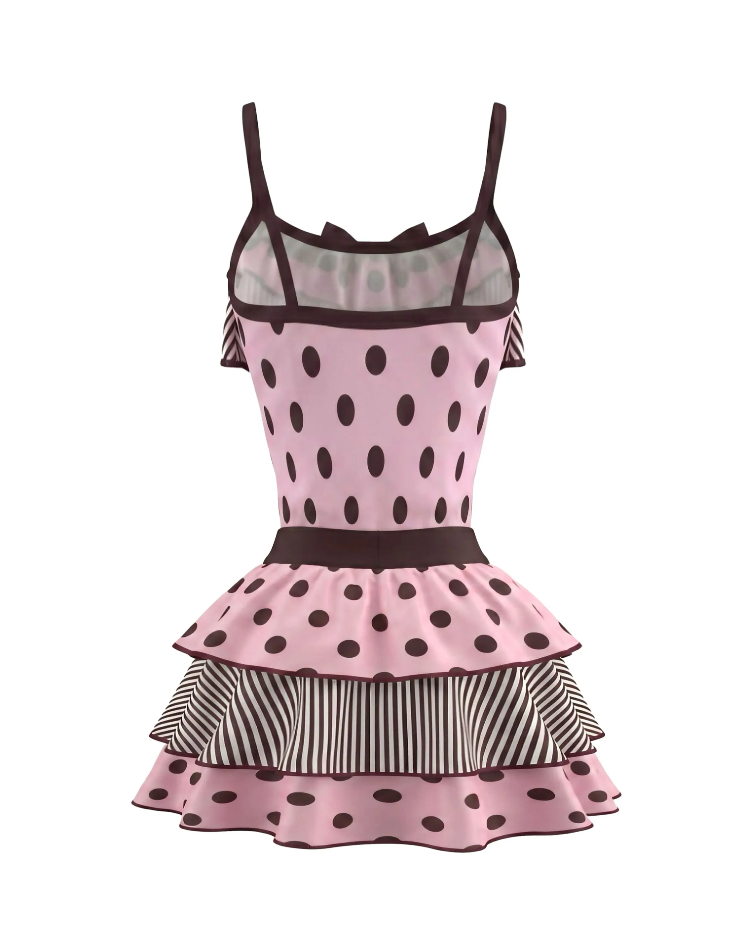 2PCS 1980s Polka Dot Sleeveless Tank Top & Layered Mini Skirt sold by Retro Stage product image thumbnail 2