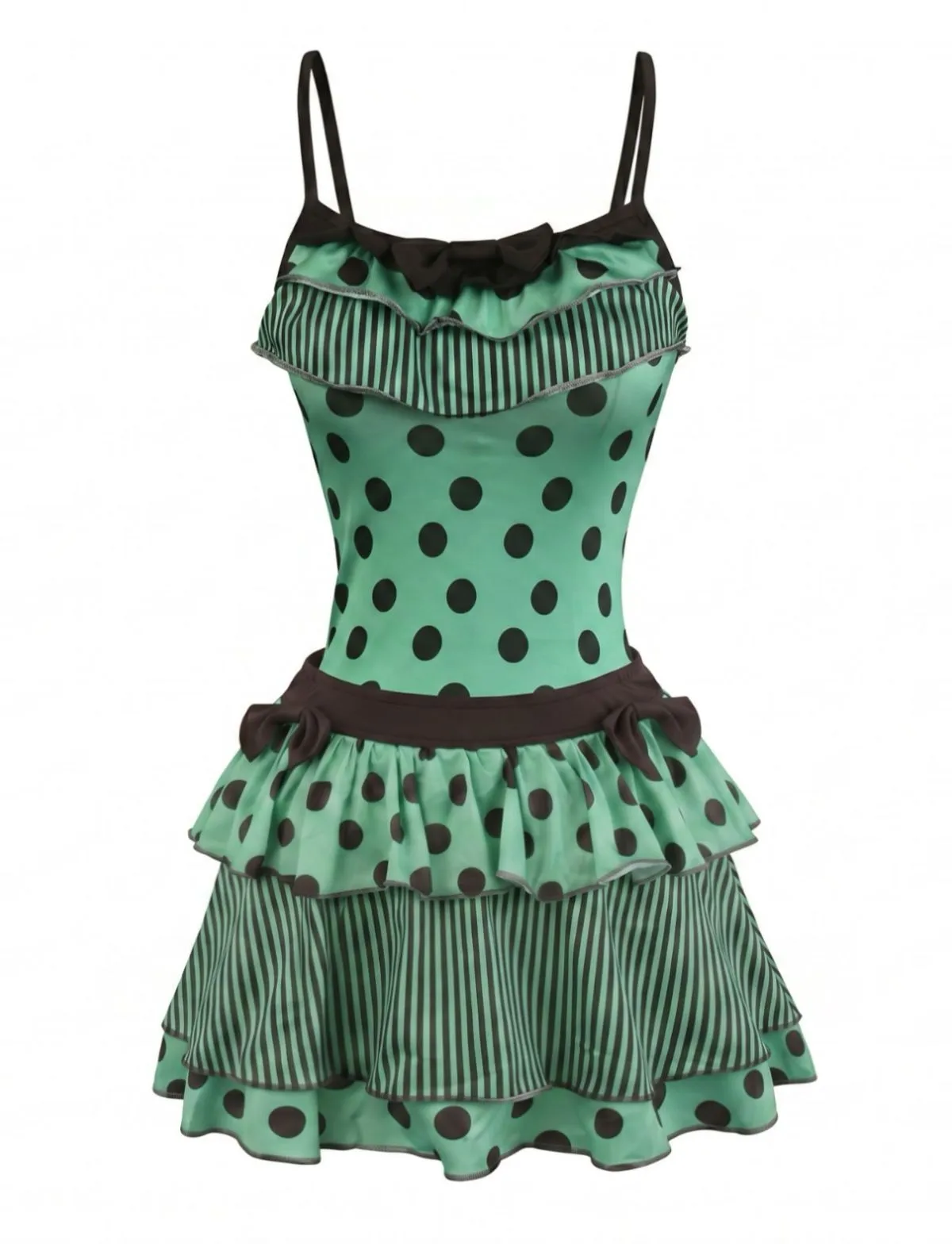 2PCS 1980s Polka Dot Sleeveless Tank Top & Layered Mini Skirt sold by Retro Stage product image thumbnail 3