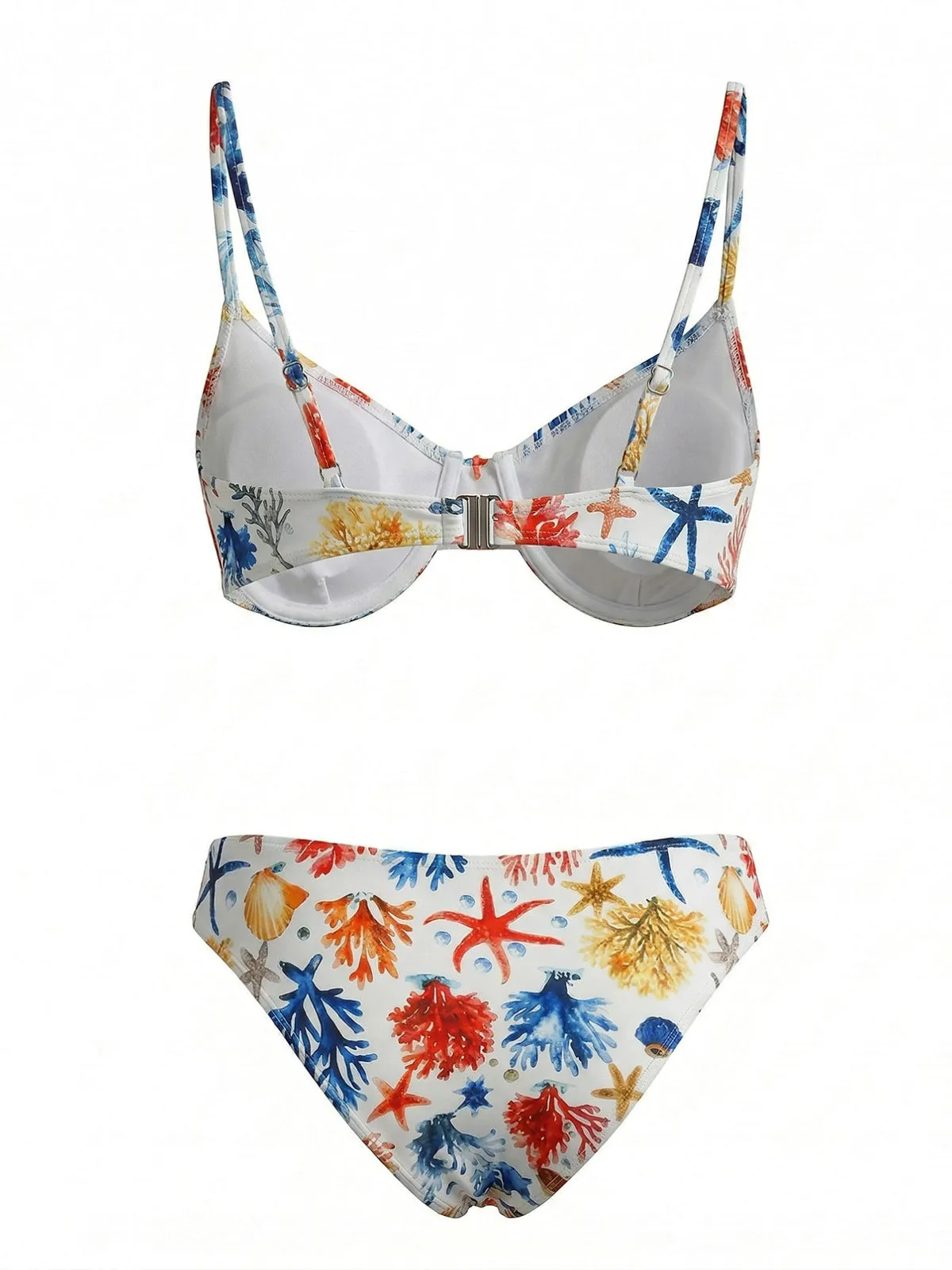 Blue 1950s Coral & Starfish Print Bikini Set sold by Retro Stage product image thumbnail 3