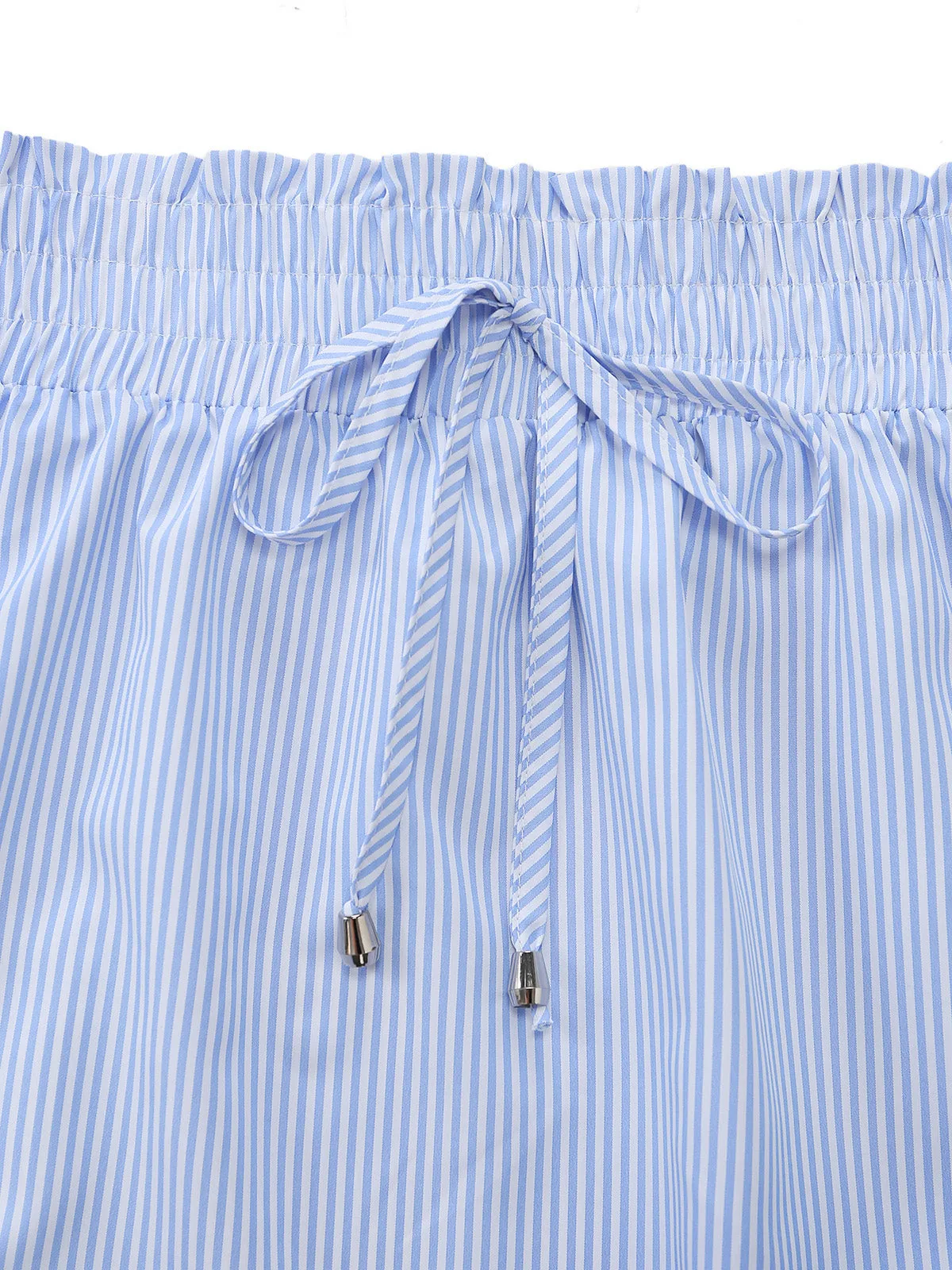 2PCS 1970s Stripe Half Sleeve Top & Ruffled Hem Skirt sold by Retro Stage product image thumbnail 5