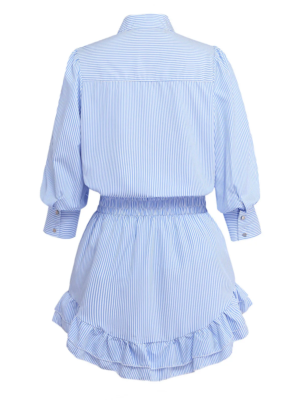 2PCS 1970s Stripe Half Sleeve Top & Ruffled Hem Skirt sold by Retro Stage product image thumbnail 3