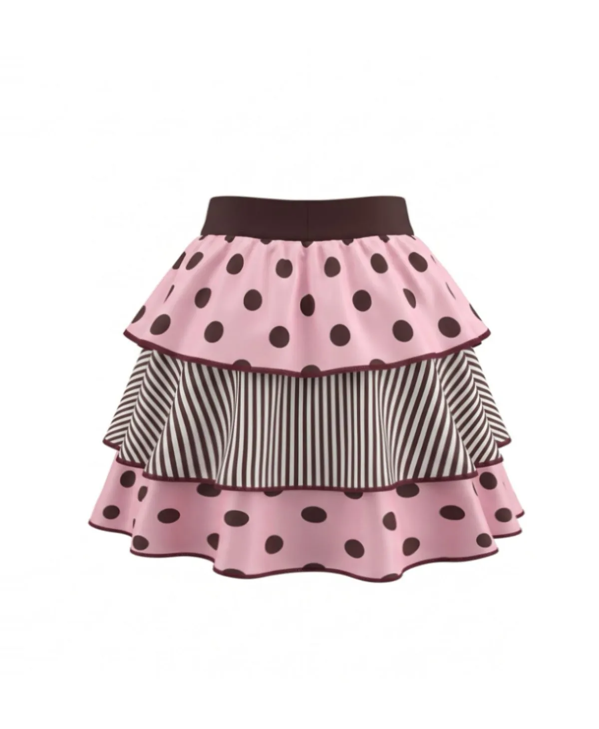 1980s Polka Dot Stripe Layered Mini Skirt sold by Retro Stage product image thumbnail 2