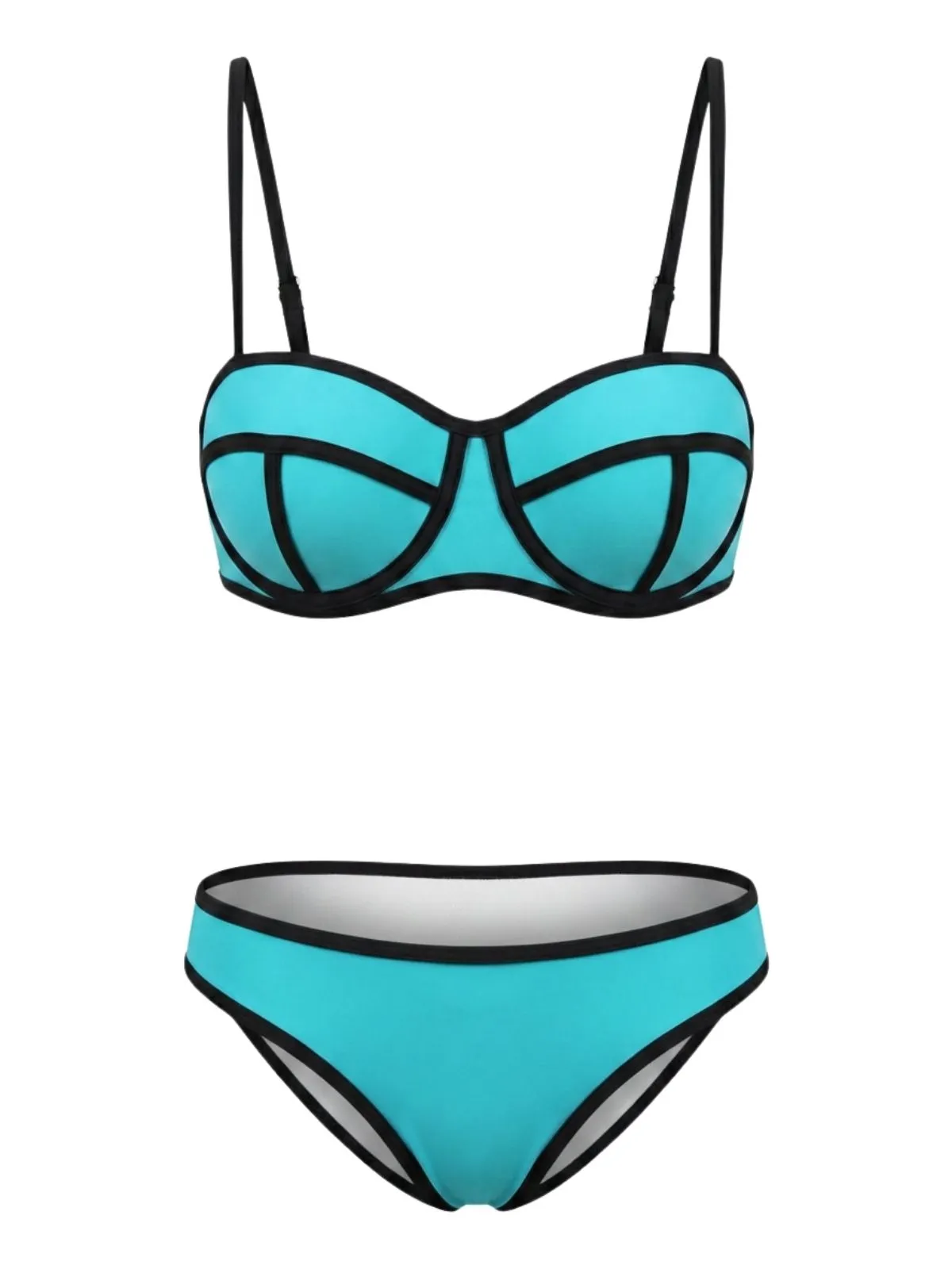 1970s Spaghetti Strap Colorblock Trim Bikini Set sold by Retro Stage product image thumbnail 3