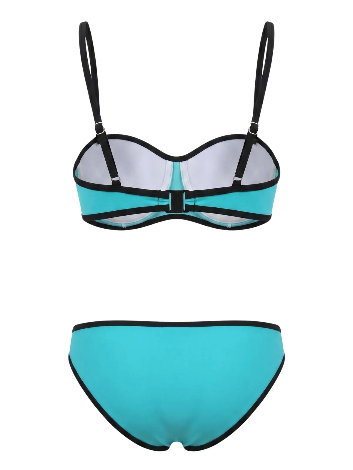 1970s Spaghetti Strap Colorblock Trim Bikini Set sold by Retro Stage product image thumbnail 2