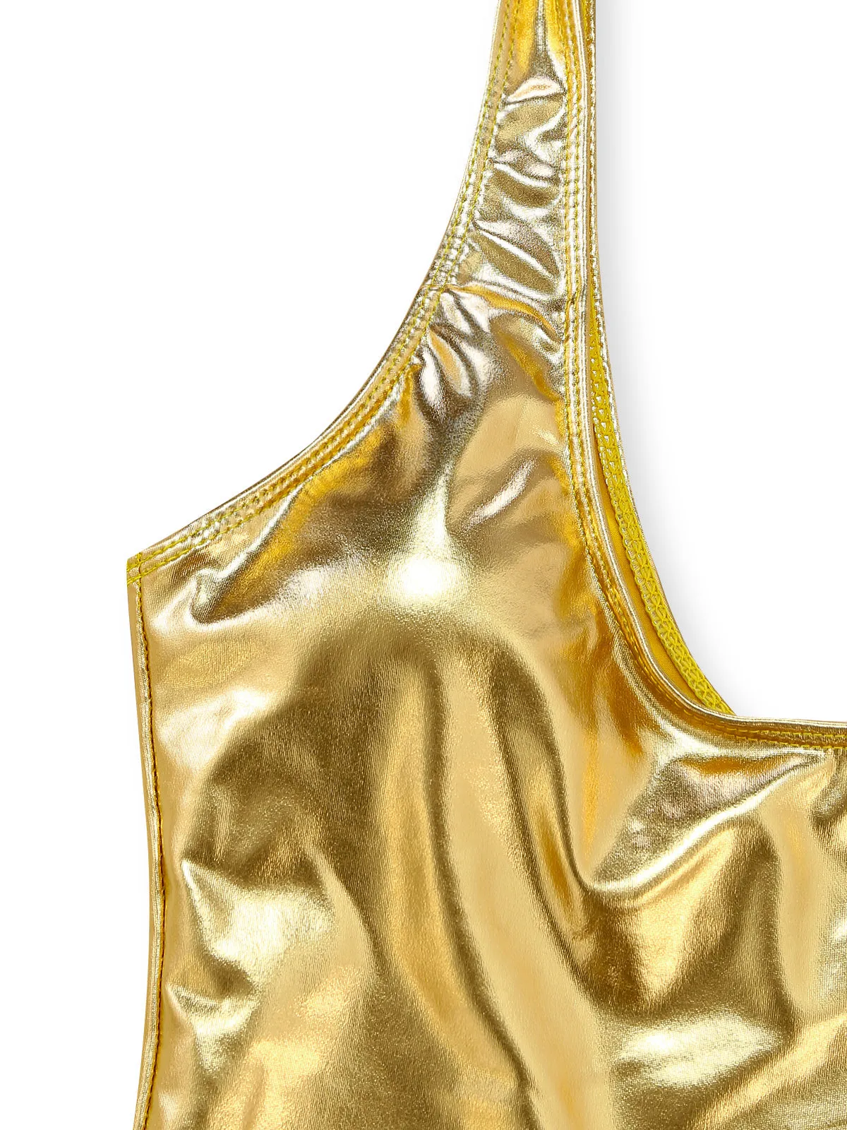 1970s Scoop Neck Metallic One-Piece Swimsuit sold by Retro Stage product image thumbnail 5
