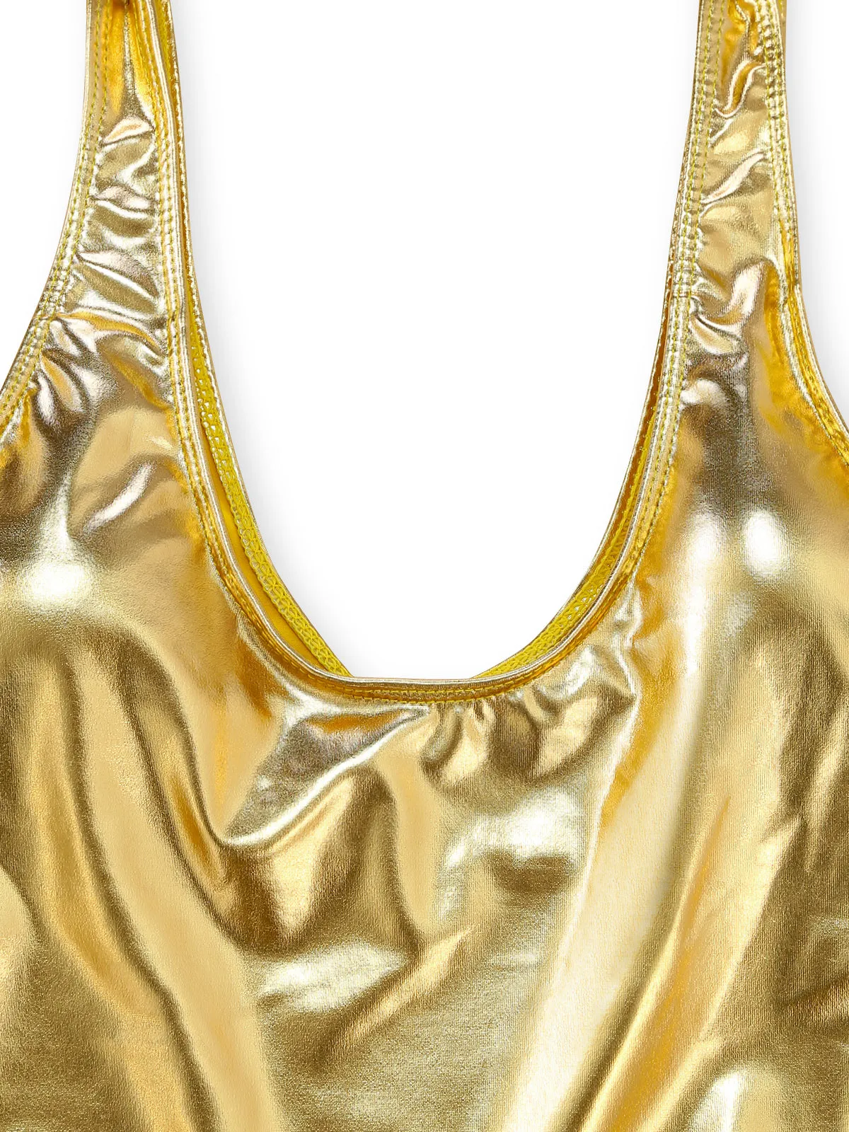 1970s Scoop Neck Metallic One-Piece Swimsuit sold by Retro Stage product image thumbnail 4