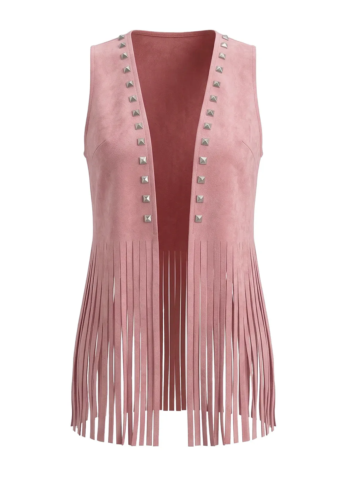 1930s Suede Studded Fringe Western Vest sold by Retro Stage product image thumbnail 2