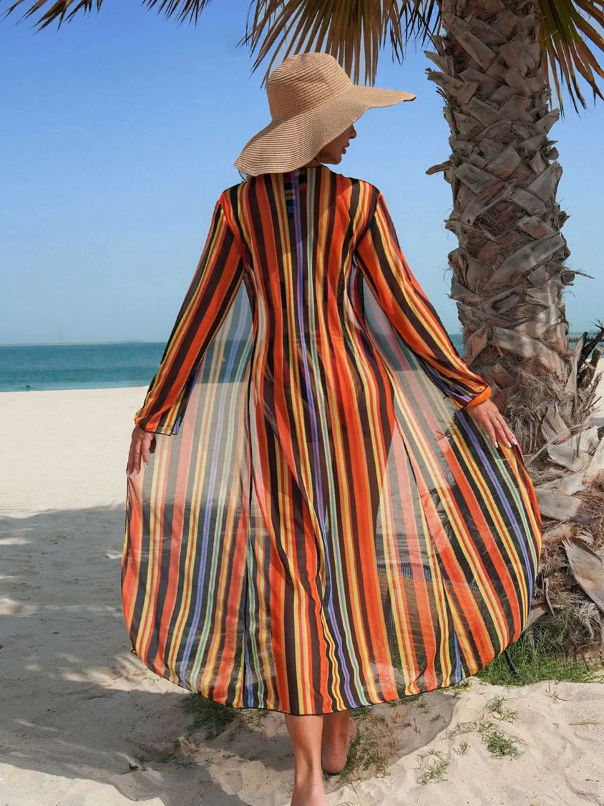 1960s Vertical Stripe Lace-Up Bikini Set & Cover-Up sold by Retro Stage product image thumbnail 4