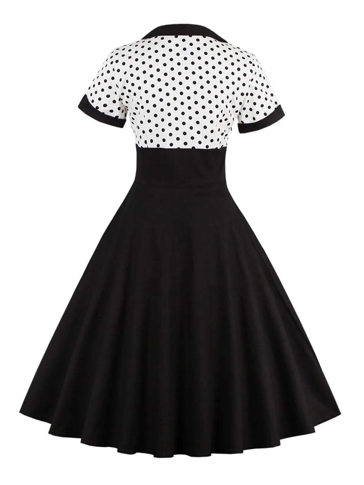 1950s Polka Dot Patchwork Swing Dress sold by Retro Stage product image thumbnail 2