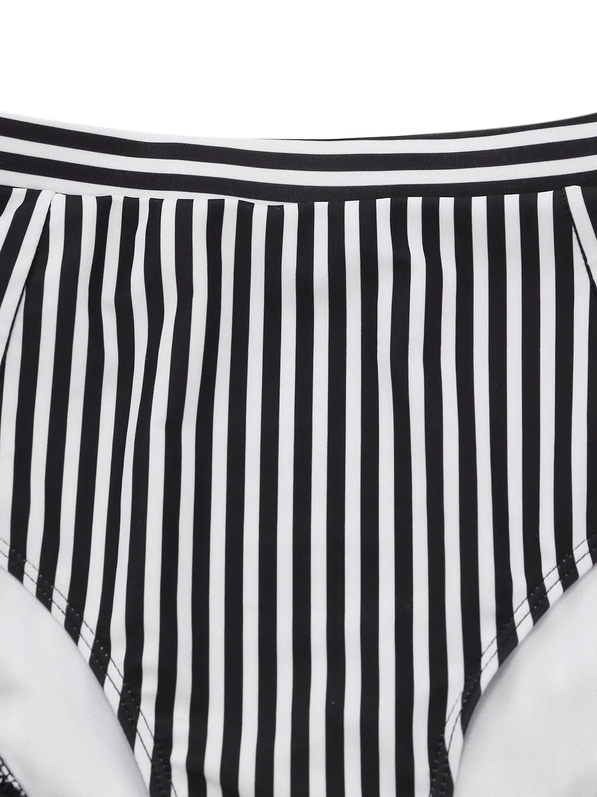 Black 1950s Halter Stripe Knotted Tankini Set sold by Retro Stage product image thumbnail 4