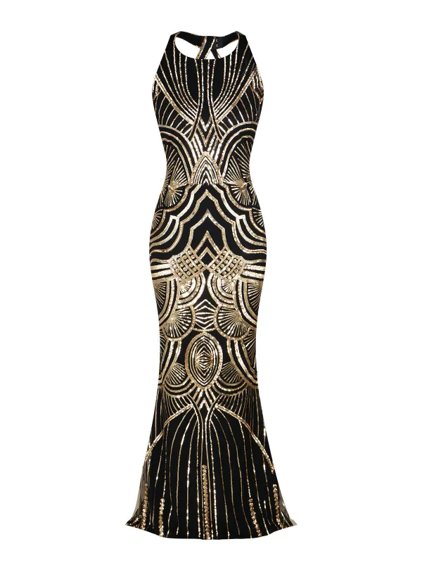 1920s Sequin Backless Formal Dress made by Retro Stage