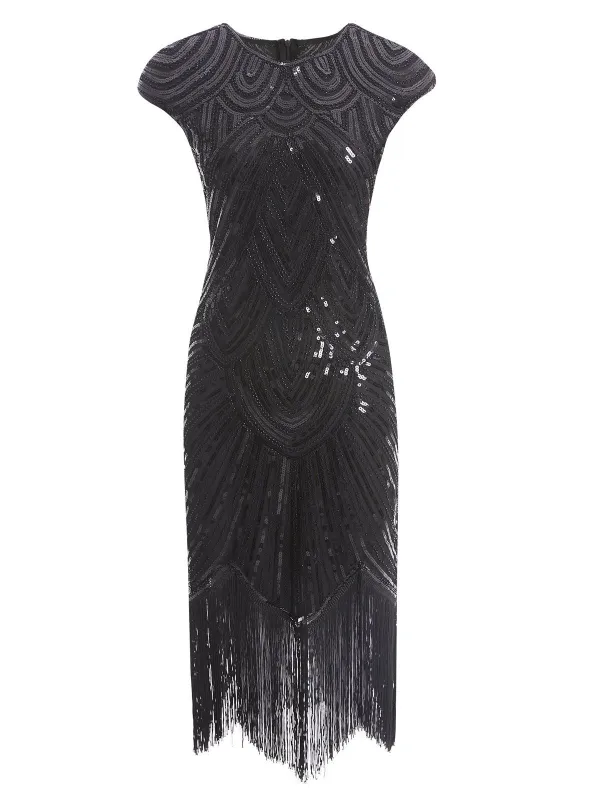1920s Sequin Beaded Fringed Dress made by Retro Stage