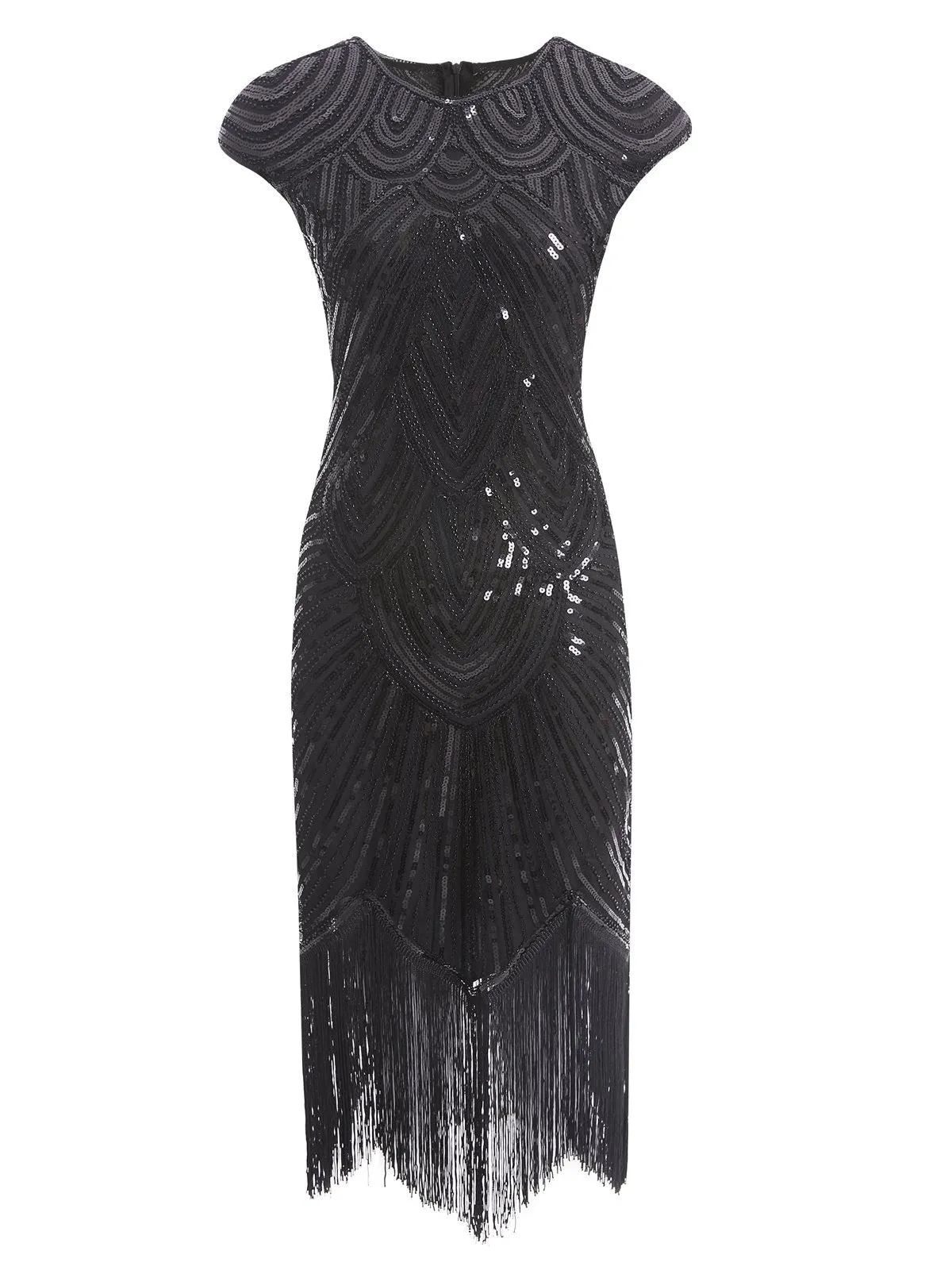 1920s Sequin Beaded Fringed Dress sold by Retro Stage