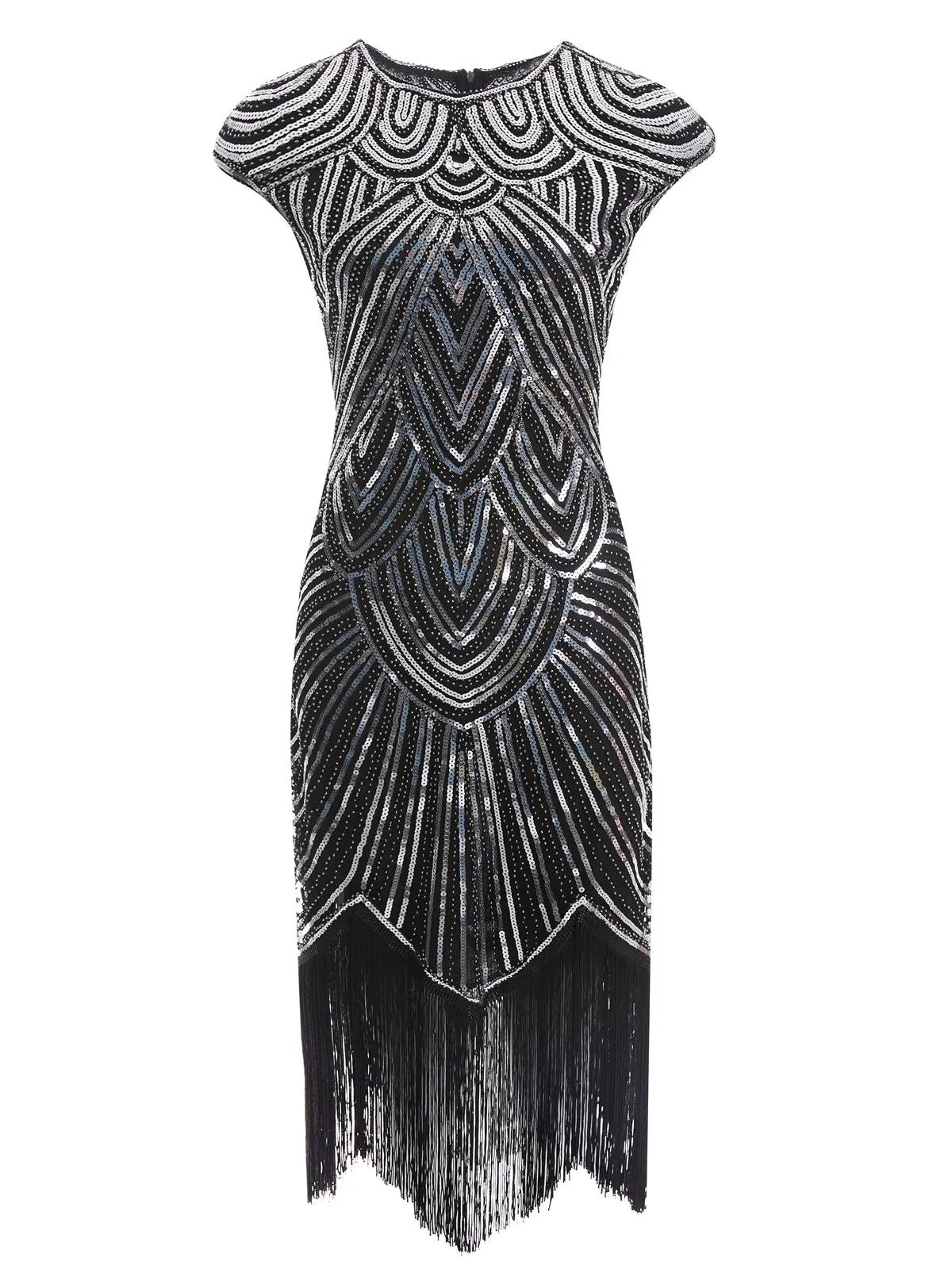 1920s Sequin Beaded Fringed Dress sold by Retro Stage product image thumbnail 4