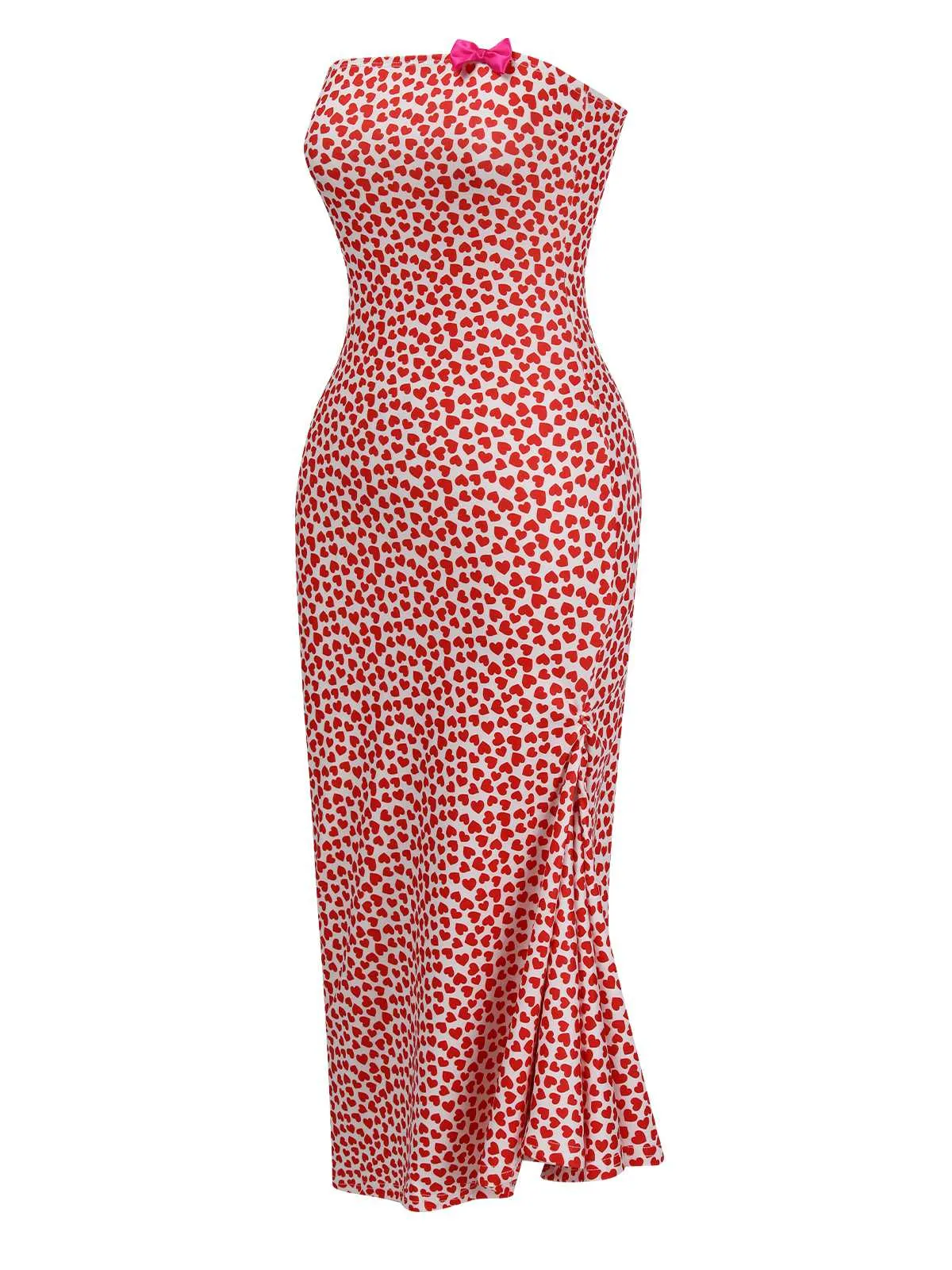 Pink 1930s Heart Bow Fishtail Dress sold by Retro Stage product image thumbnail 2