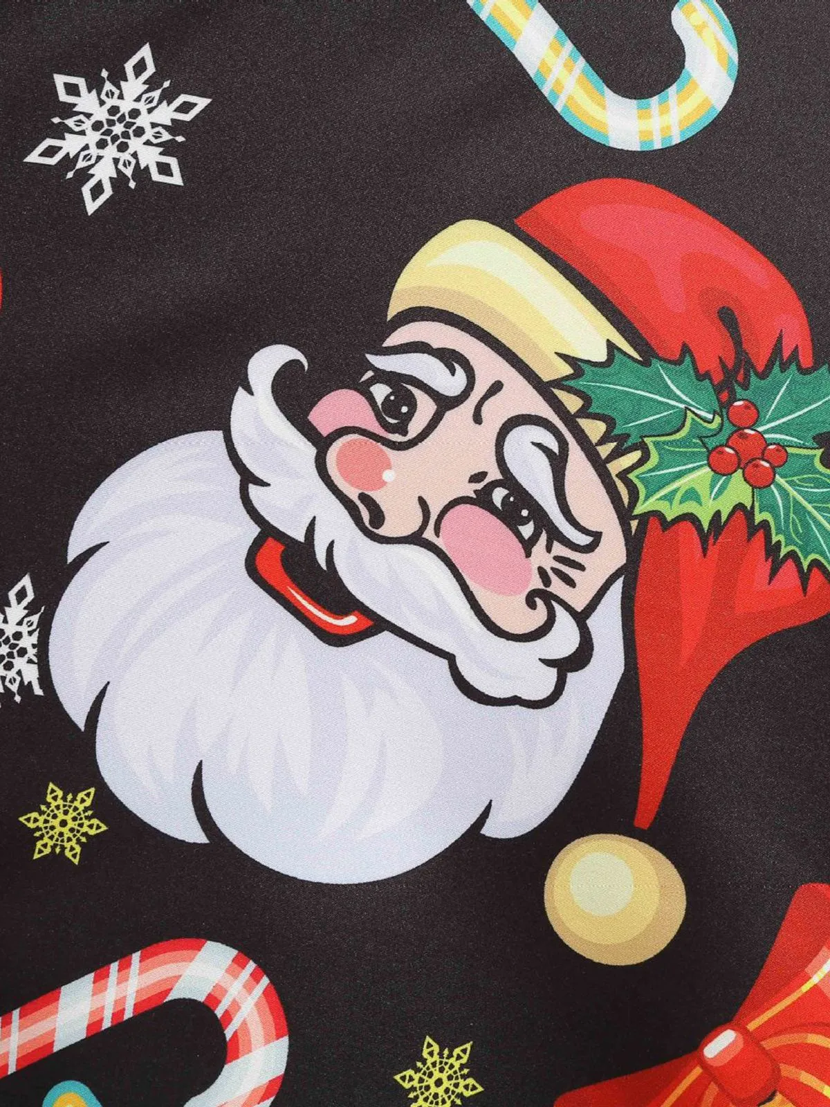 Black 1950s Christmas Santa Belted Dress sold by Retro Stage product image thumbnail 4