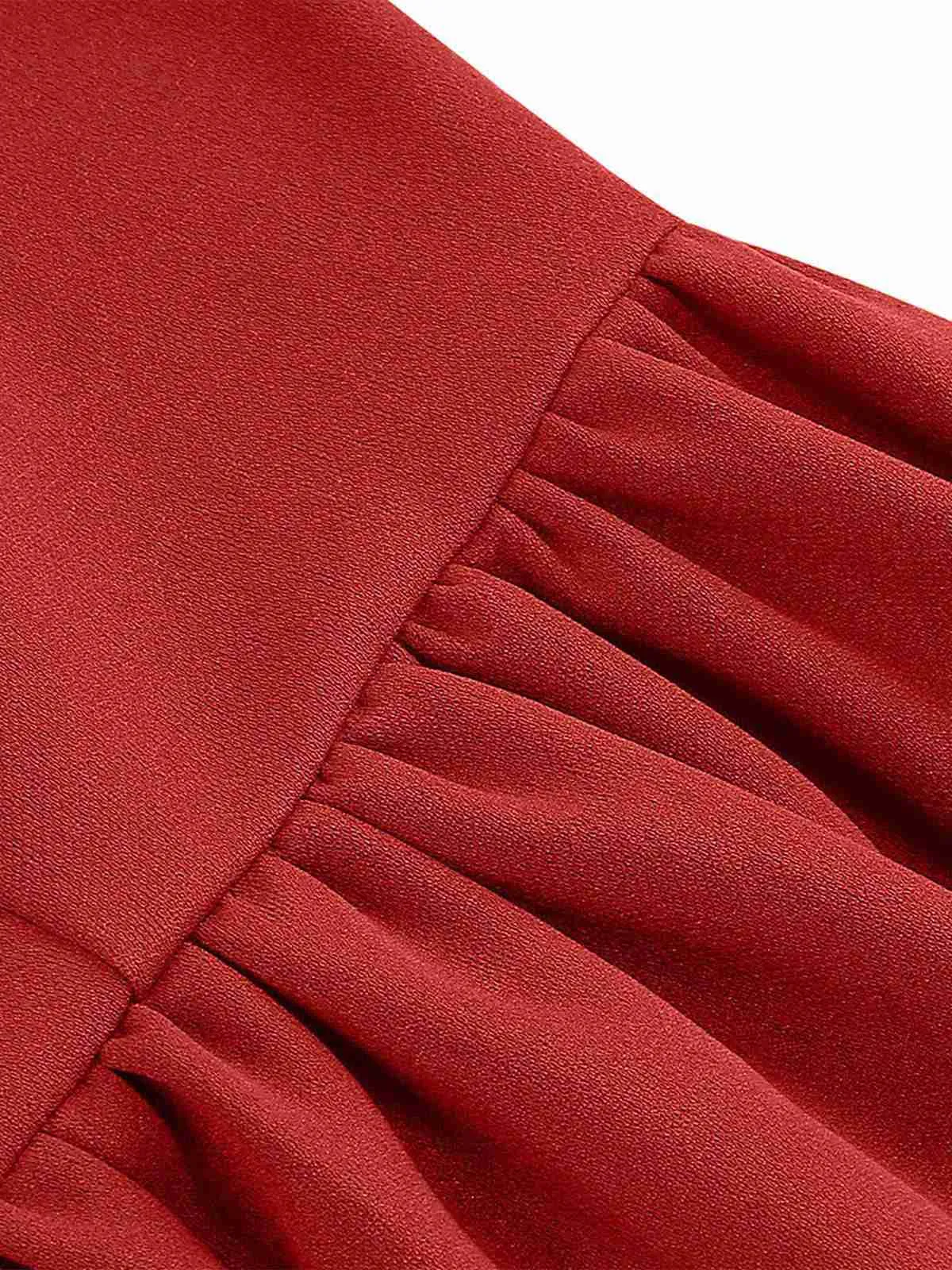 1950s Solid Bow Collar Buttoned Swing Dress sold by Retro Stage product image thumbnail 4