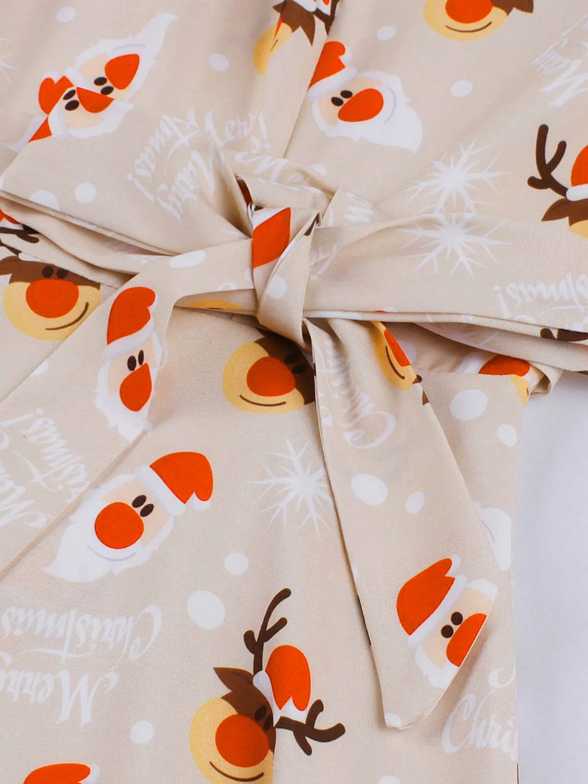 1950s Christmas Santa & Elk Print Swing Dress sold by Retro Stage product image thumbnail 4