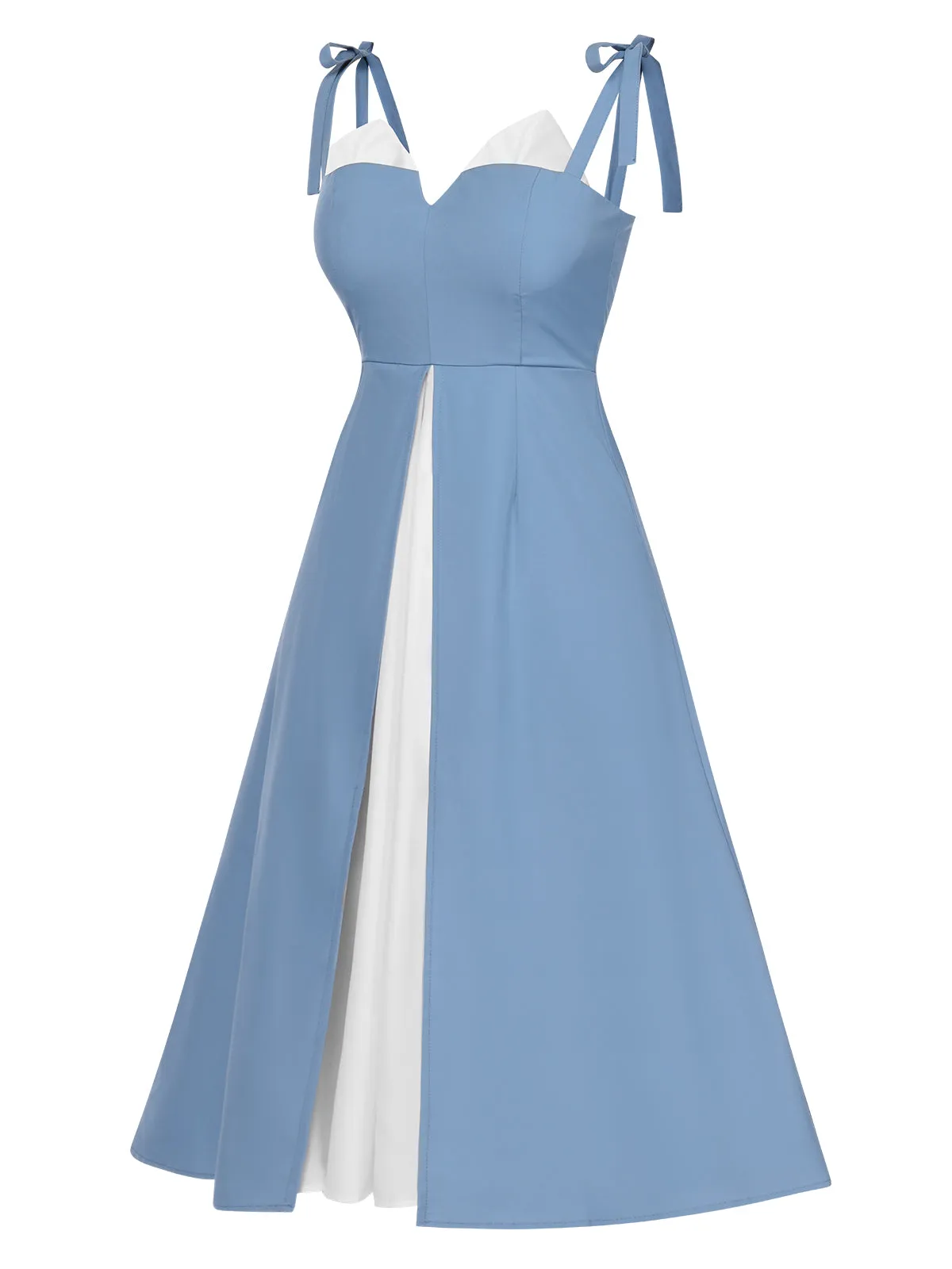 1940s Colorblock Spaghetti Strap Dress sold by Retro Stage product image thumbnail 3